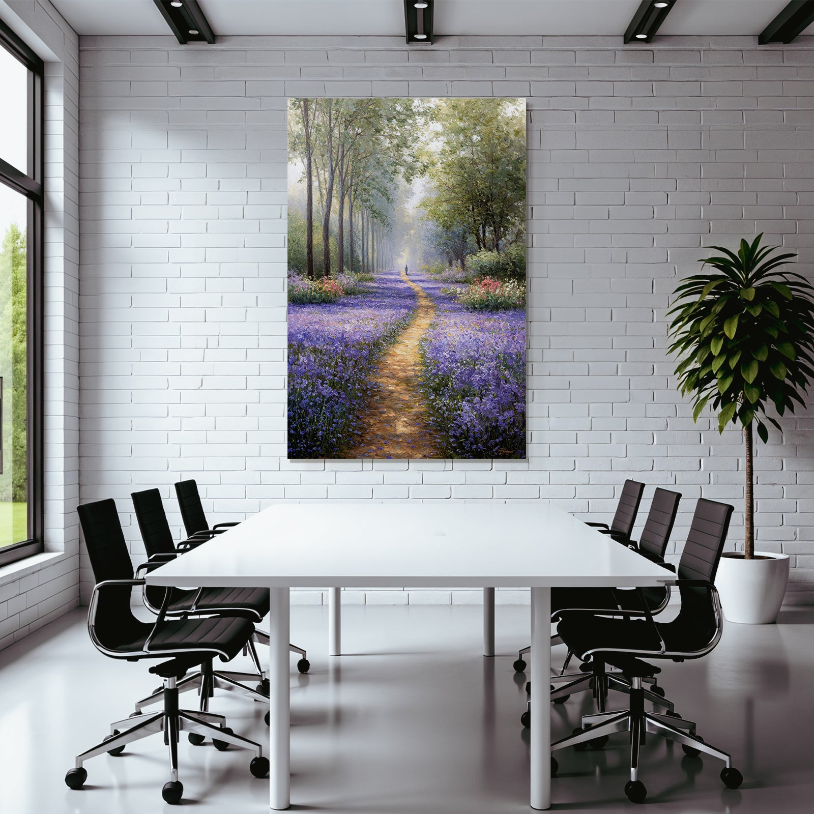 Serener Weg Durch Lila Blumenwiese