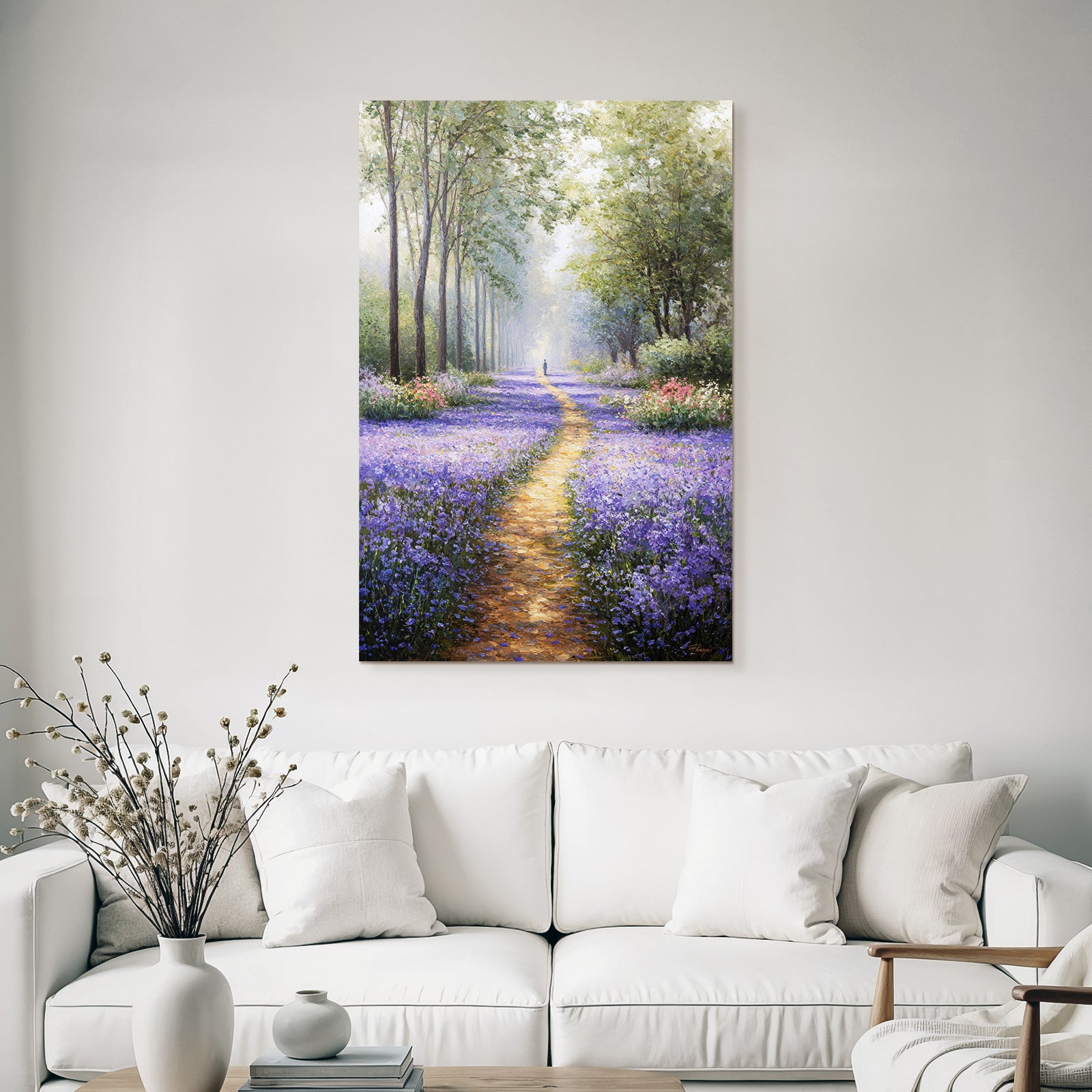 Serener Weg Durch Lila Blumenwiese