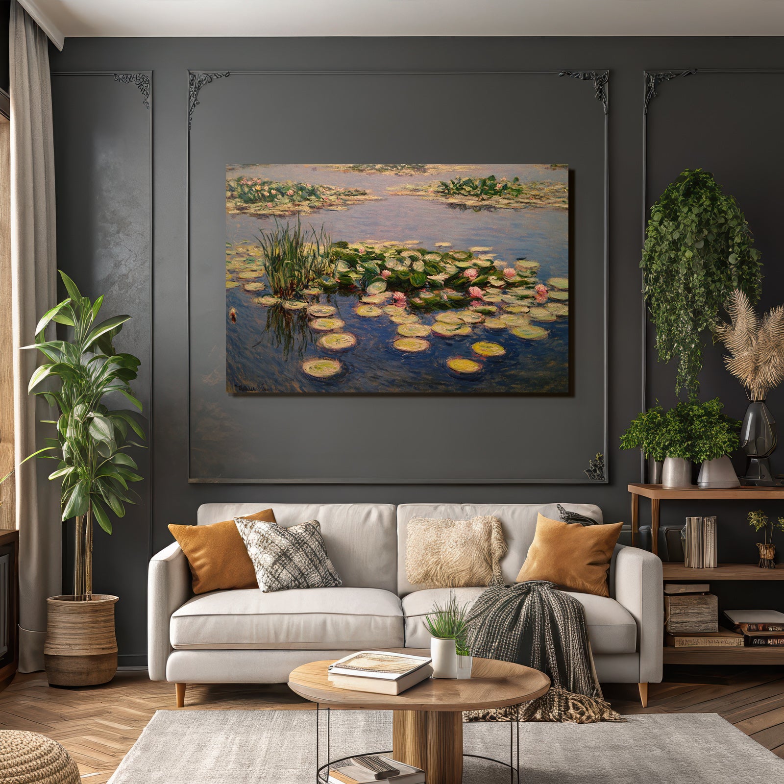 Seerosen Im Impressionistischen Teich