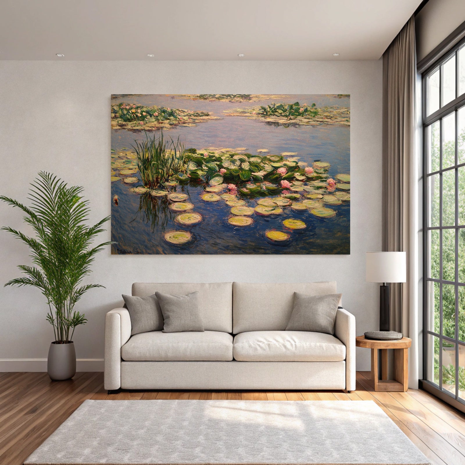 Seerosen Im Impressionistischen Teich