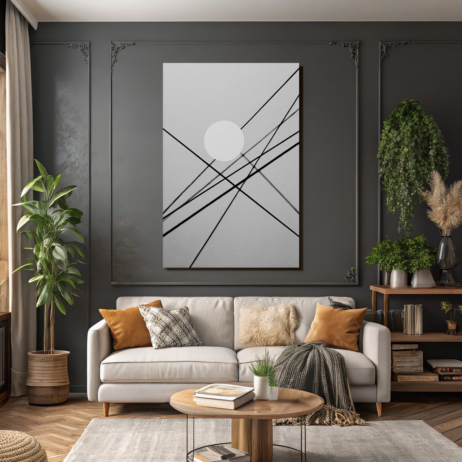 Schwarz Weisse Abstraktion Kreis Geometrisches Muster