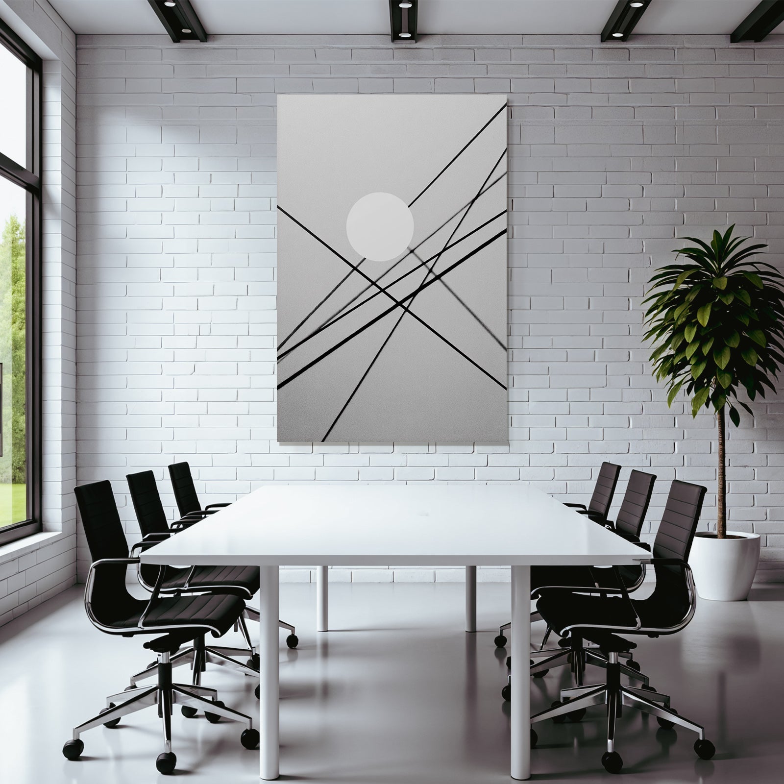 Schwarz Weisse Abstraktion Kreis Geometrisches Muster