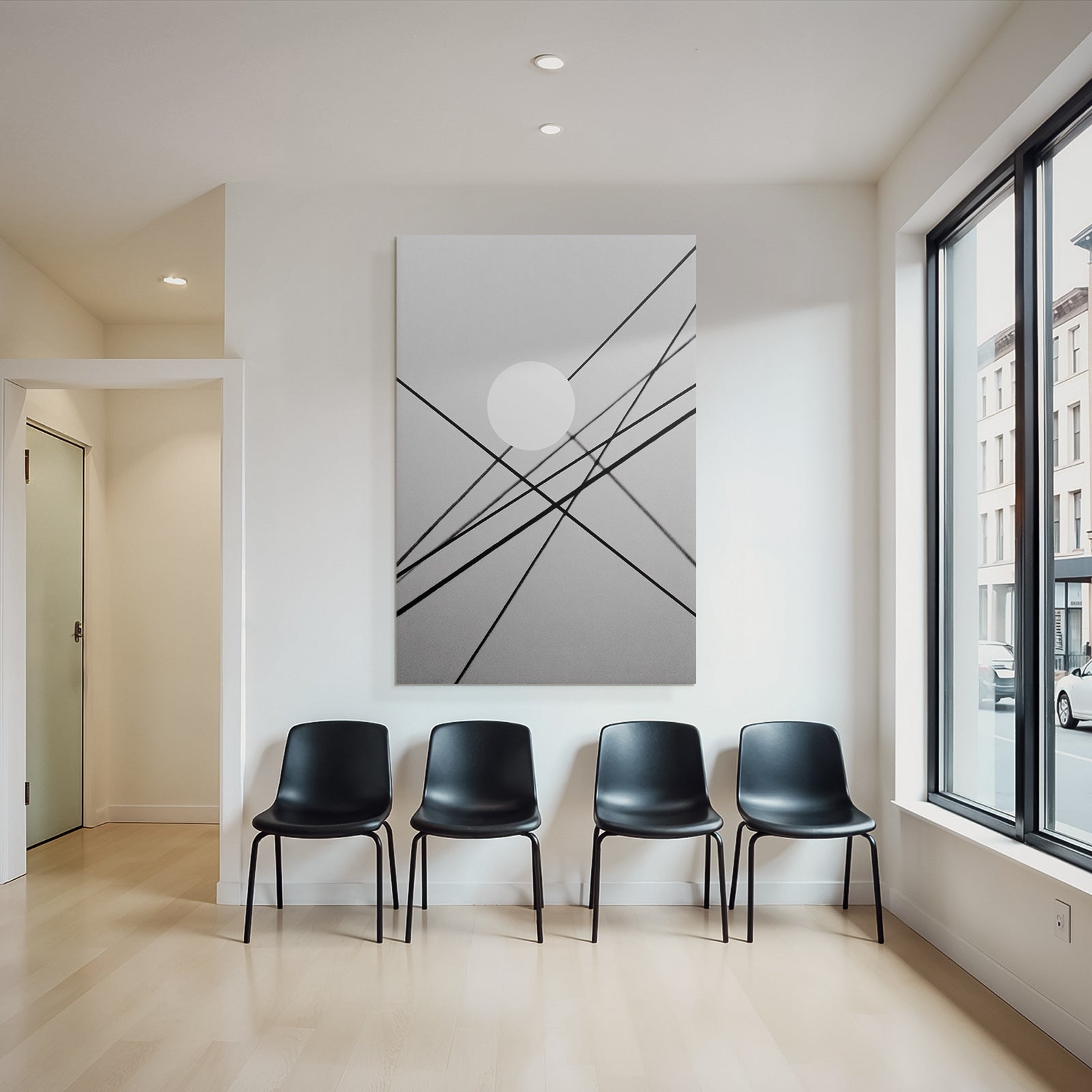 Schwarz Weisse Abstraktion Kreis Geometrisches Muster