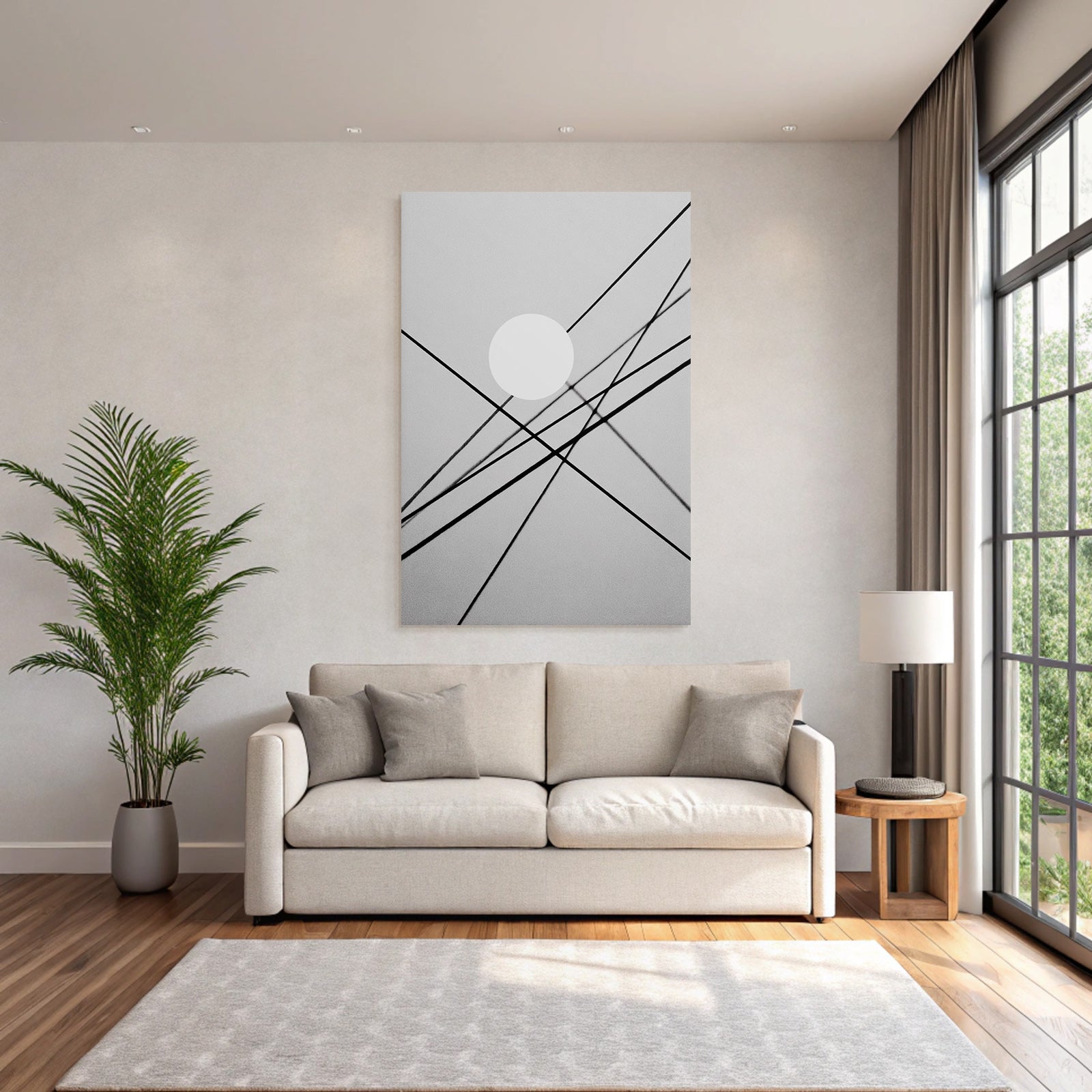 Schwarz Weisse Abstraktion Kreis Geometrisches Muster