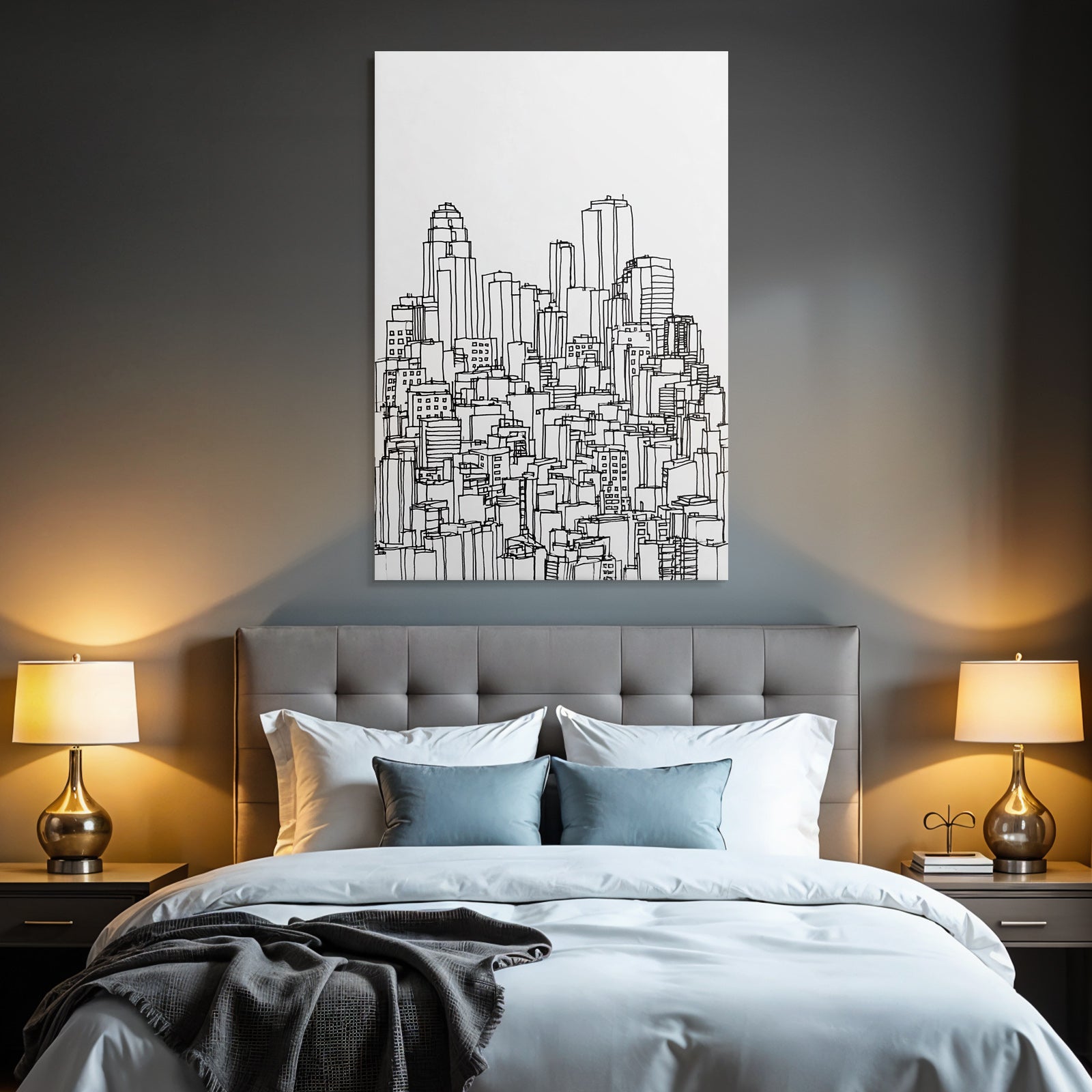 E Stadtsilhoütte Strichzeichnung