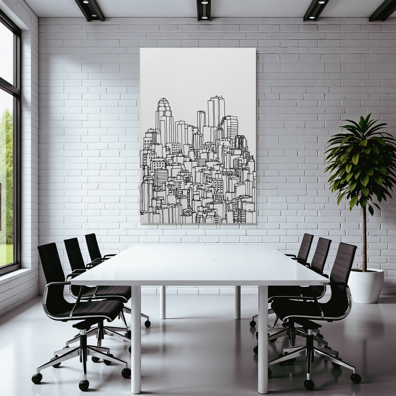 E Stadtsilhoütte Strichzeichnung