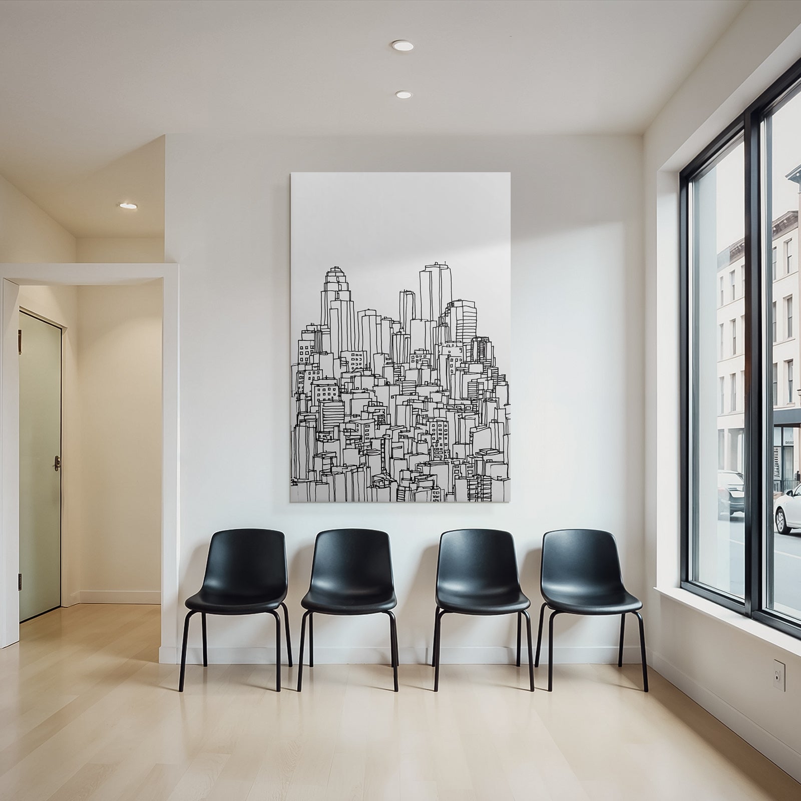 E Stadtsilhoütte Strichzeichnung