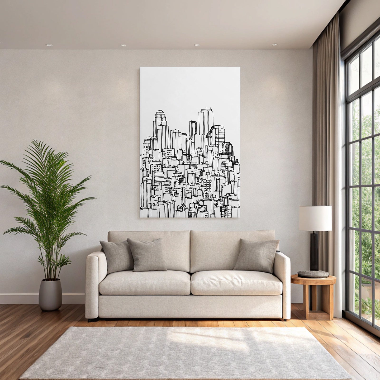 E Stadtsilhoütte Strichzeichnung