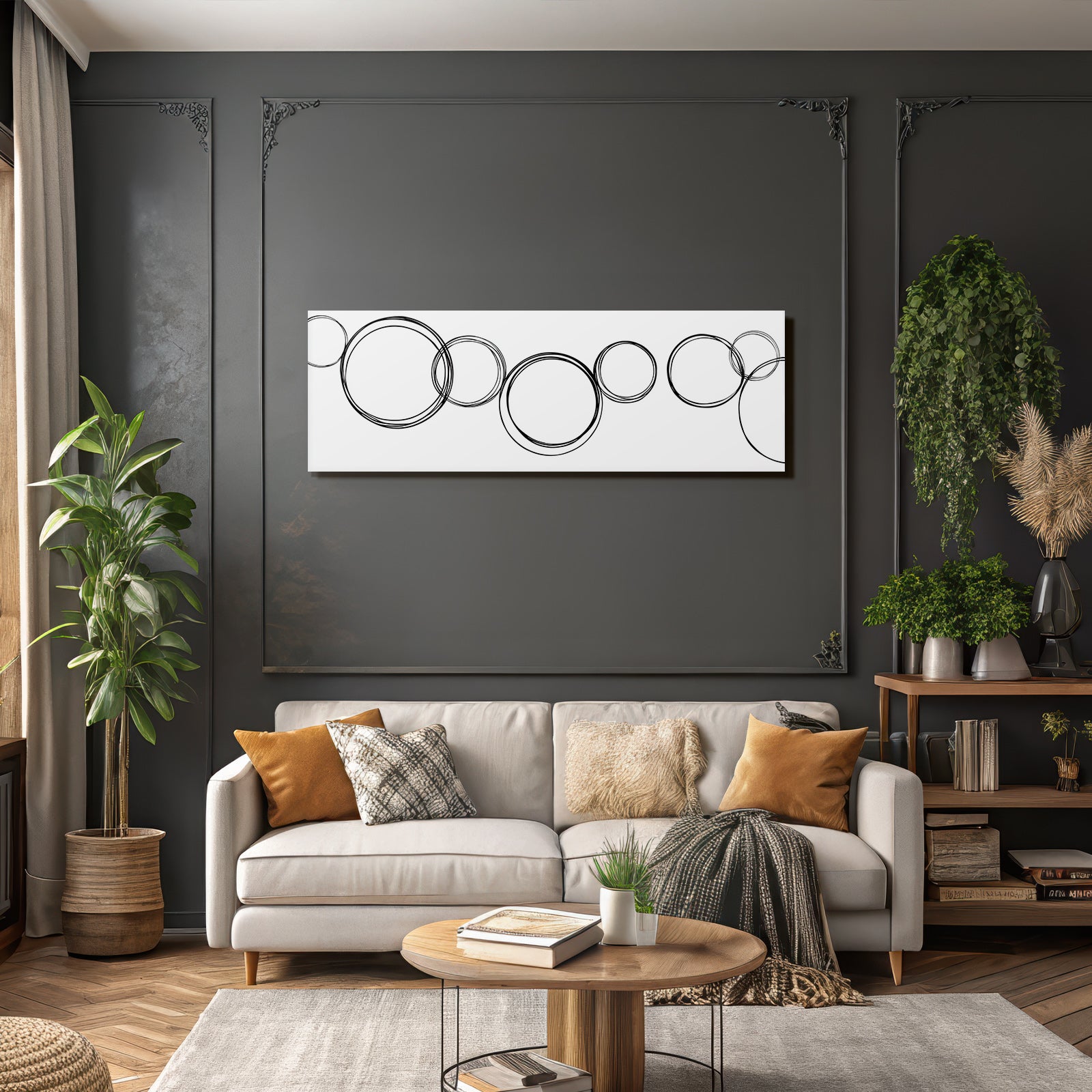 Schwarze Kreise Auf Weissem Hintergrund Abstraktes Design