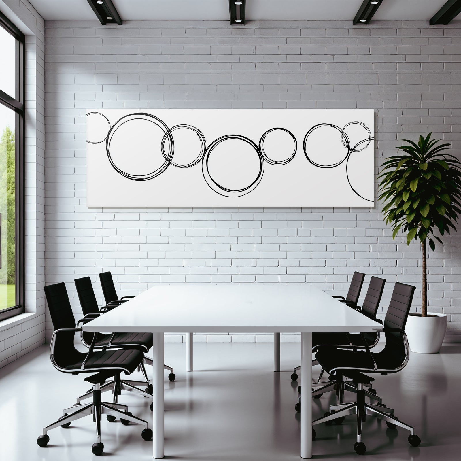 Schwarze Kreise Auf Weissem Hintergrund Abstraktes Design