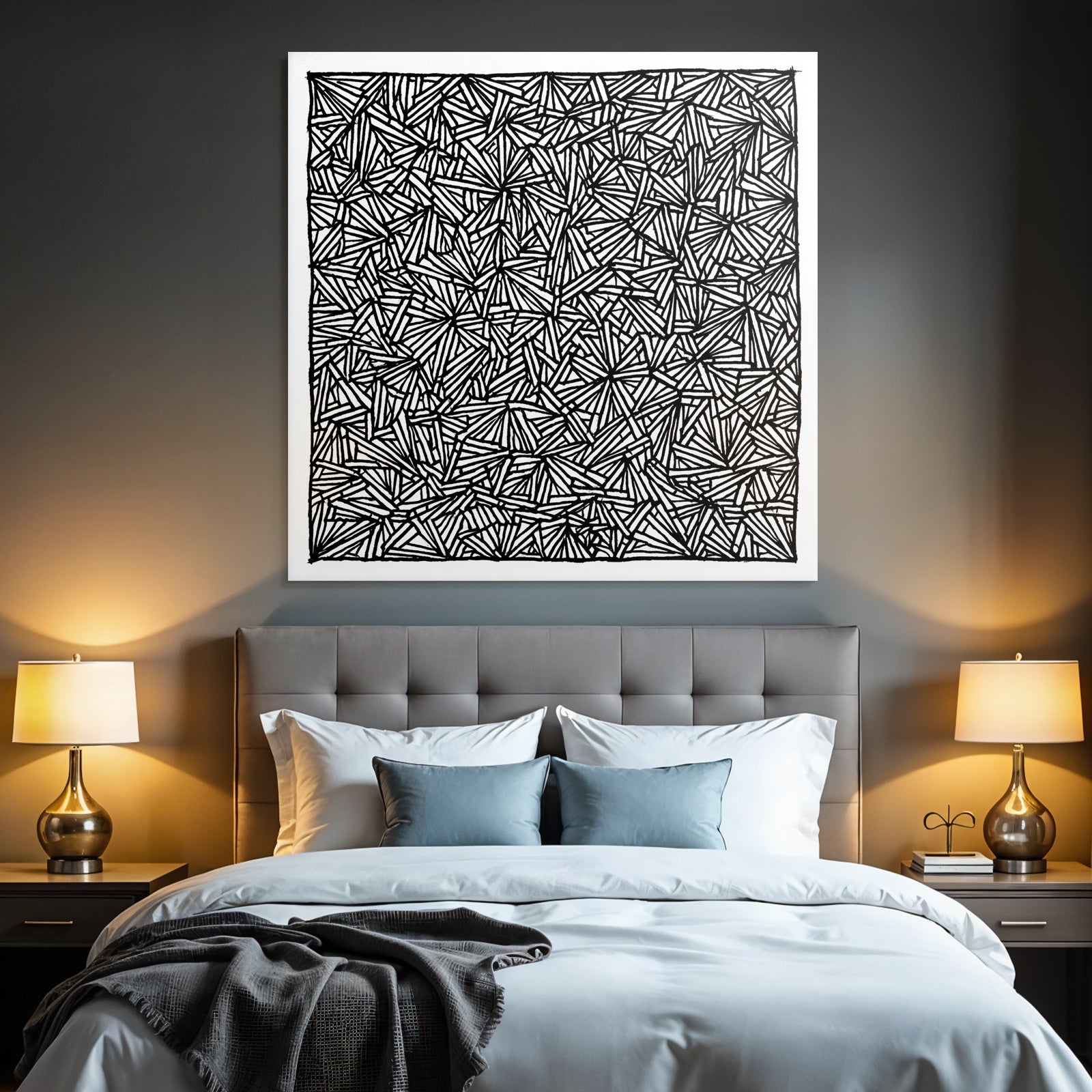 Schwarz Weiss Abstraktes Muster Dreiecke Und Linien