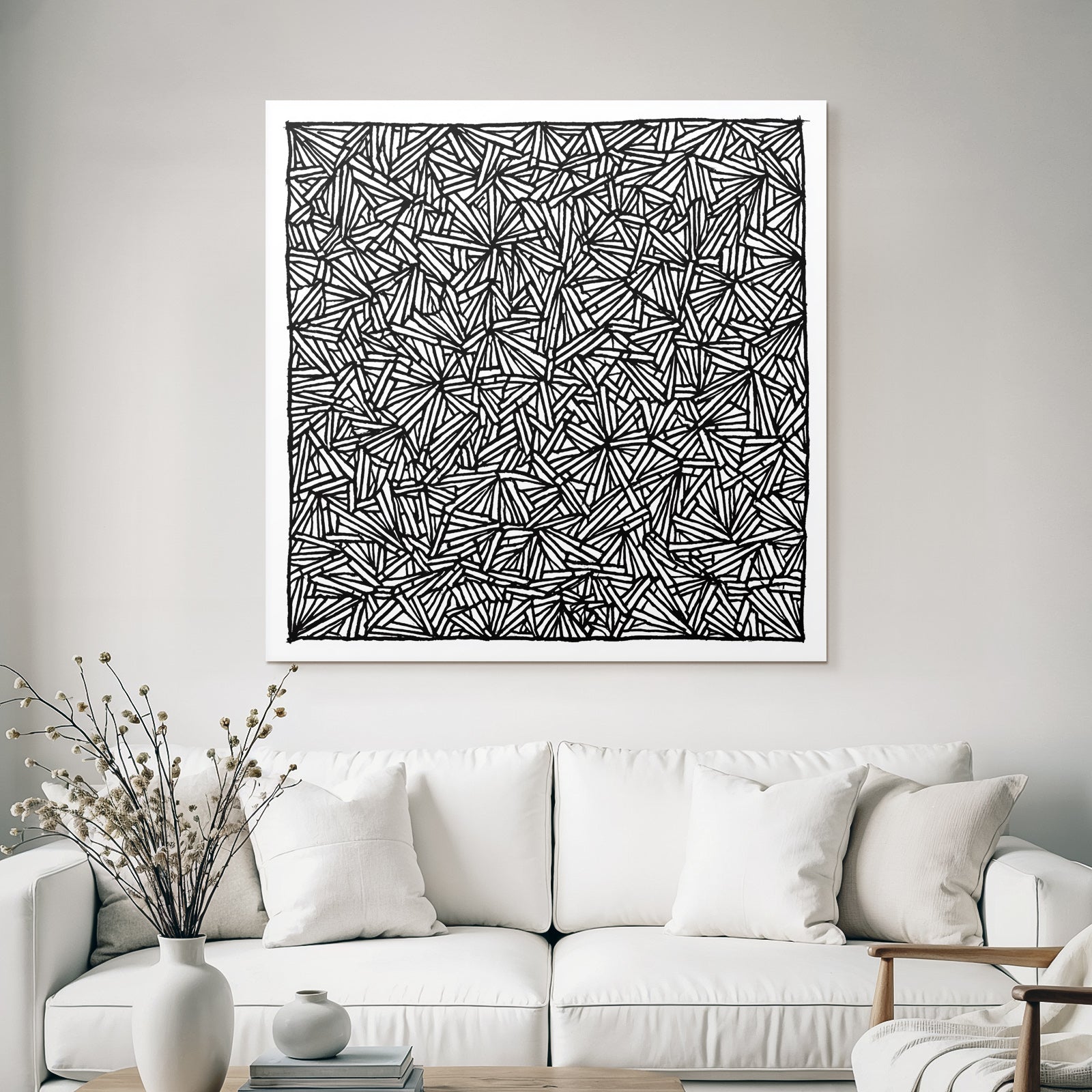 Schwarz Weiss Abstraktes Muster Dreiecke Und Linien