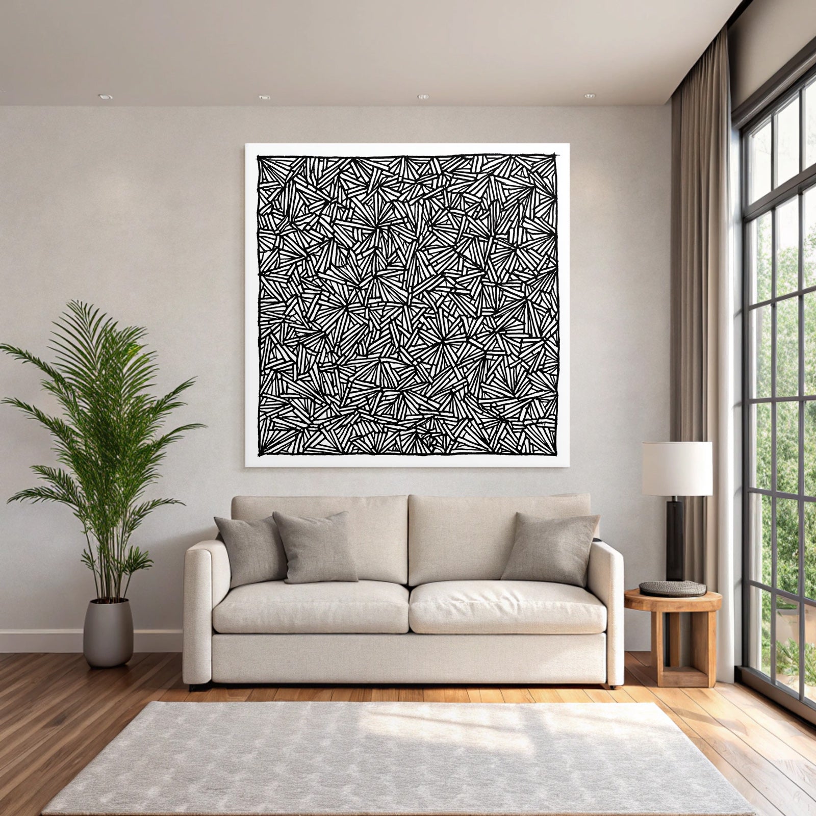 Schwarz Weiss Abstraktes Muster Dreiecke Und Linien