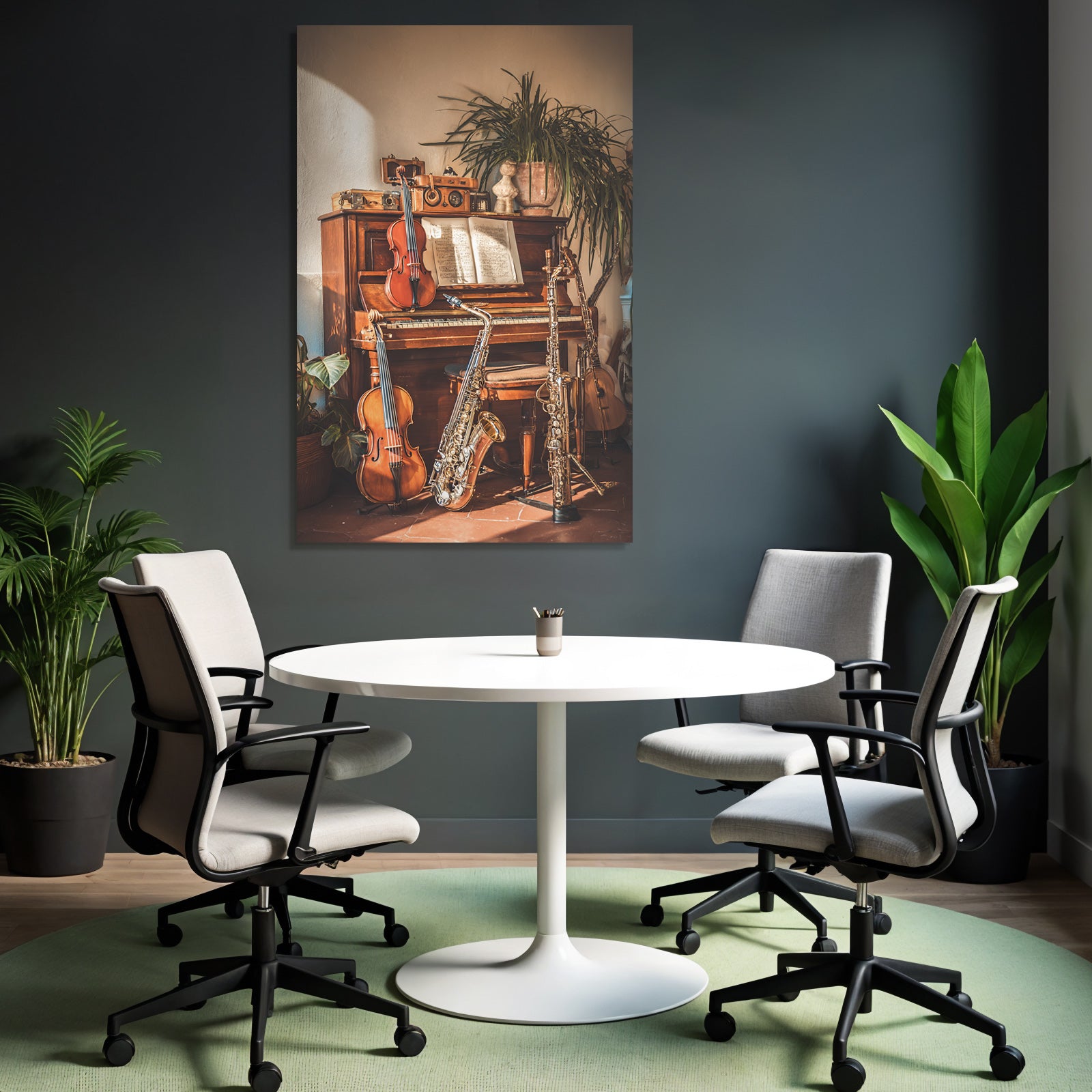 Cozy Innenraum Mit Piano Und Musikinstrumenten