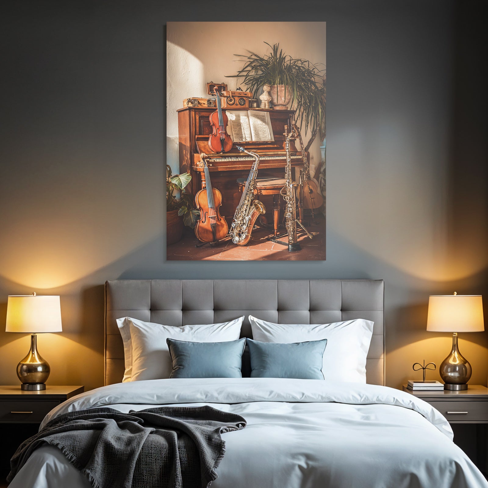 Cozy Innenraum Mit Piano Und Musikinstrumenten