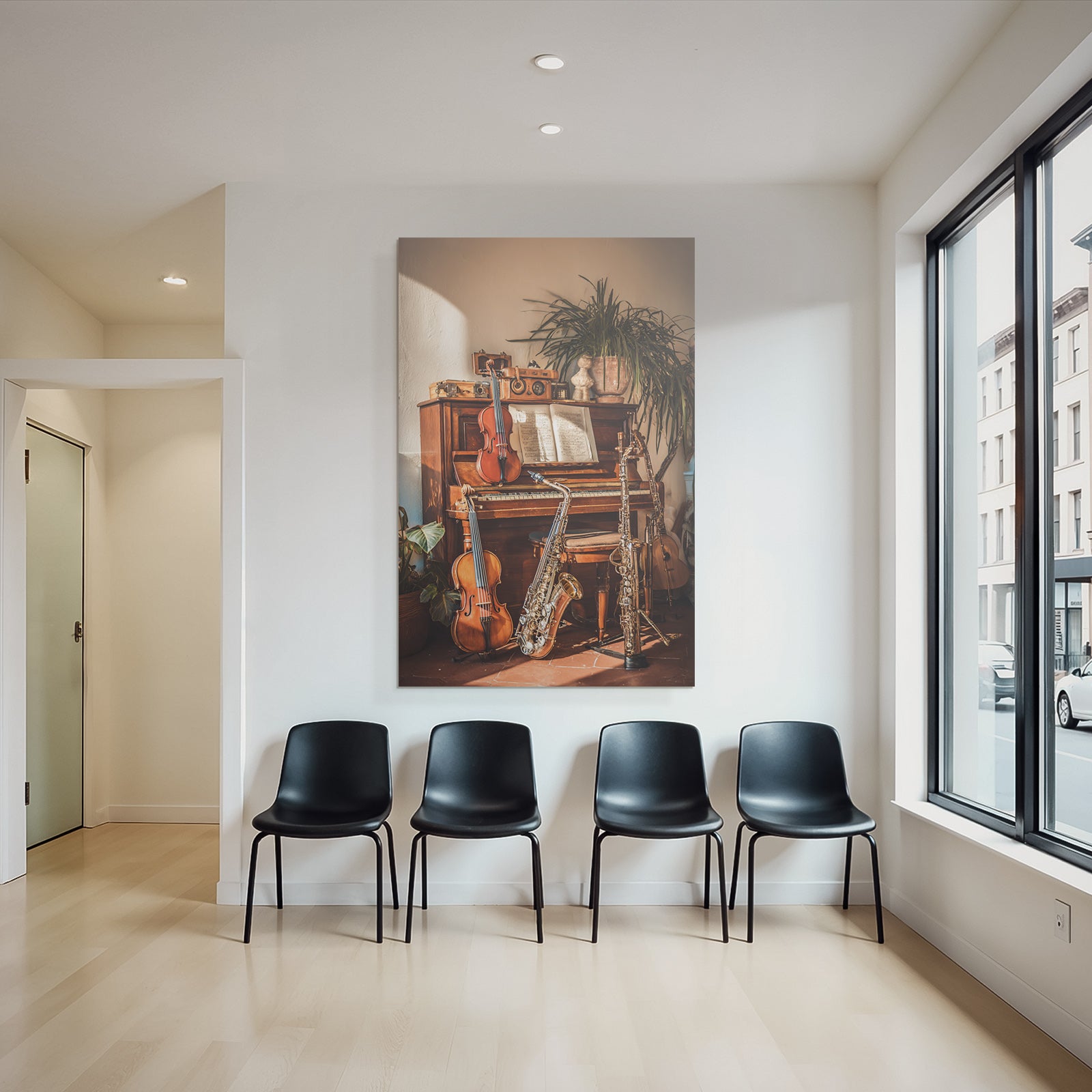 Cozy Innenraum Mit Piano Und Musikinstrumenten