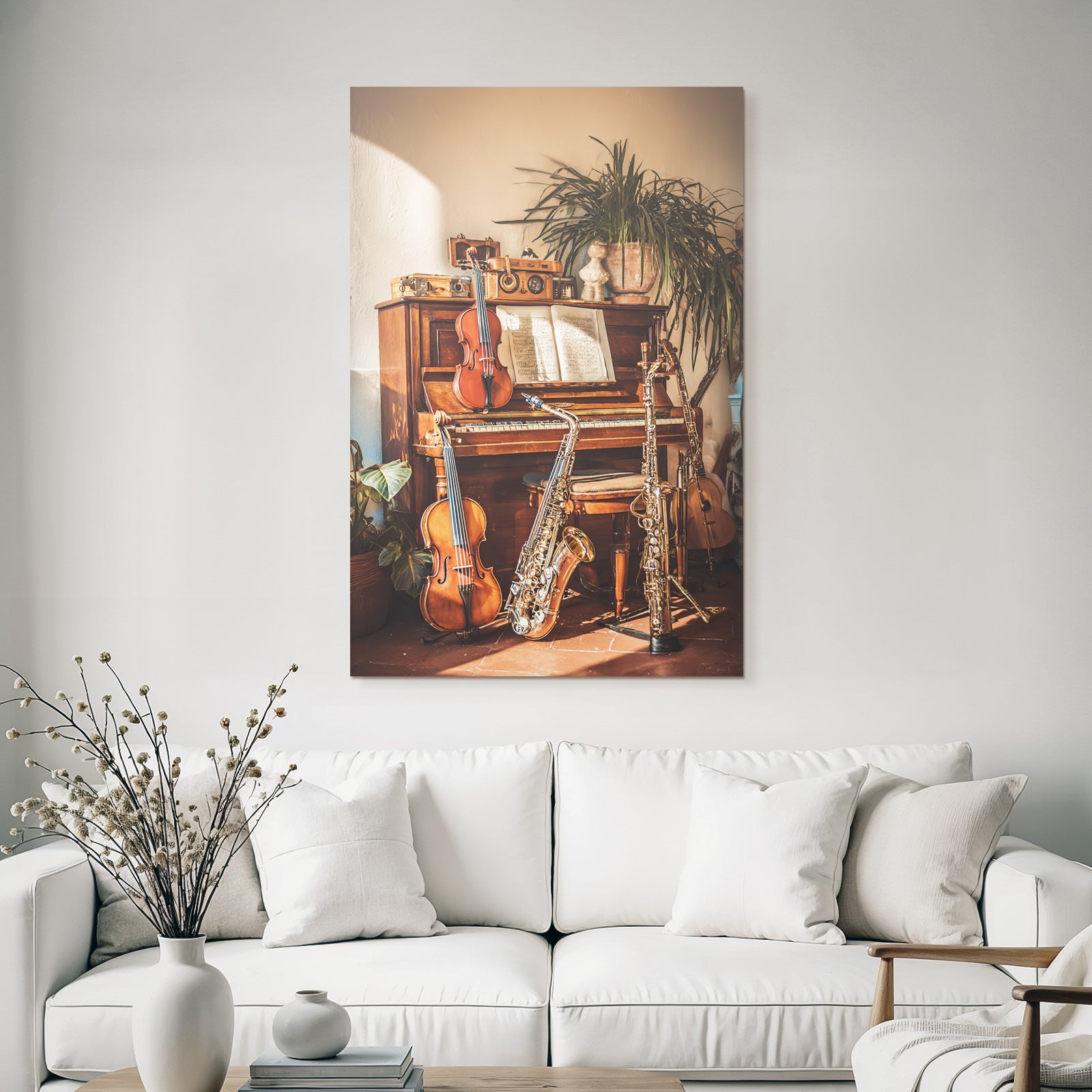 Cozy Innenraum Mit Piano Und Musikinstrumenten