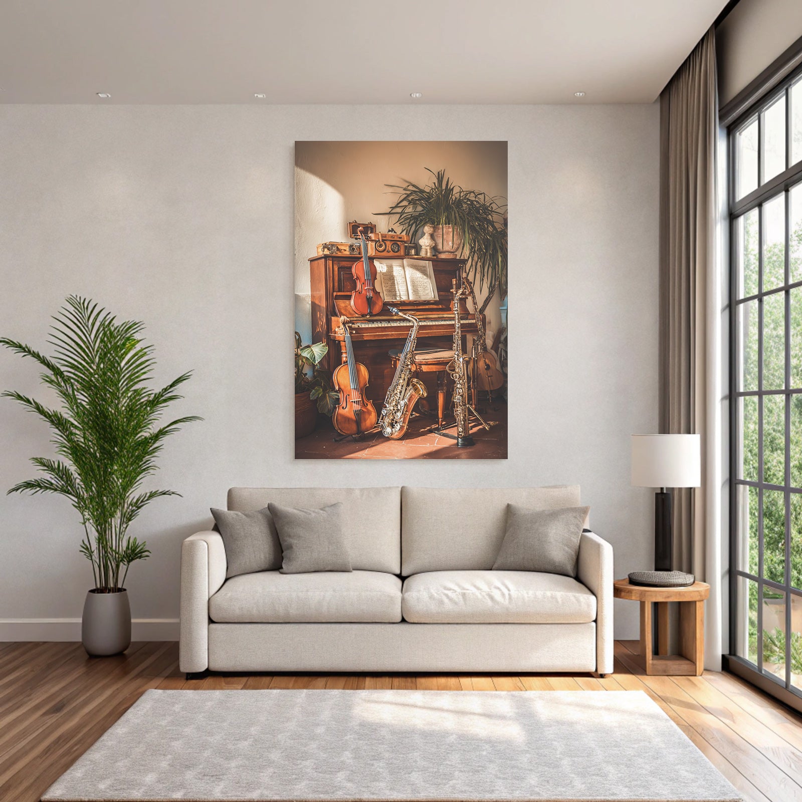 Cozy Innenraum Mit Piano Und Musikinstrumenten