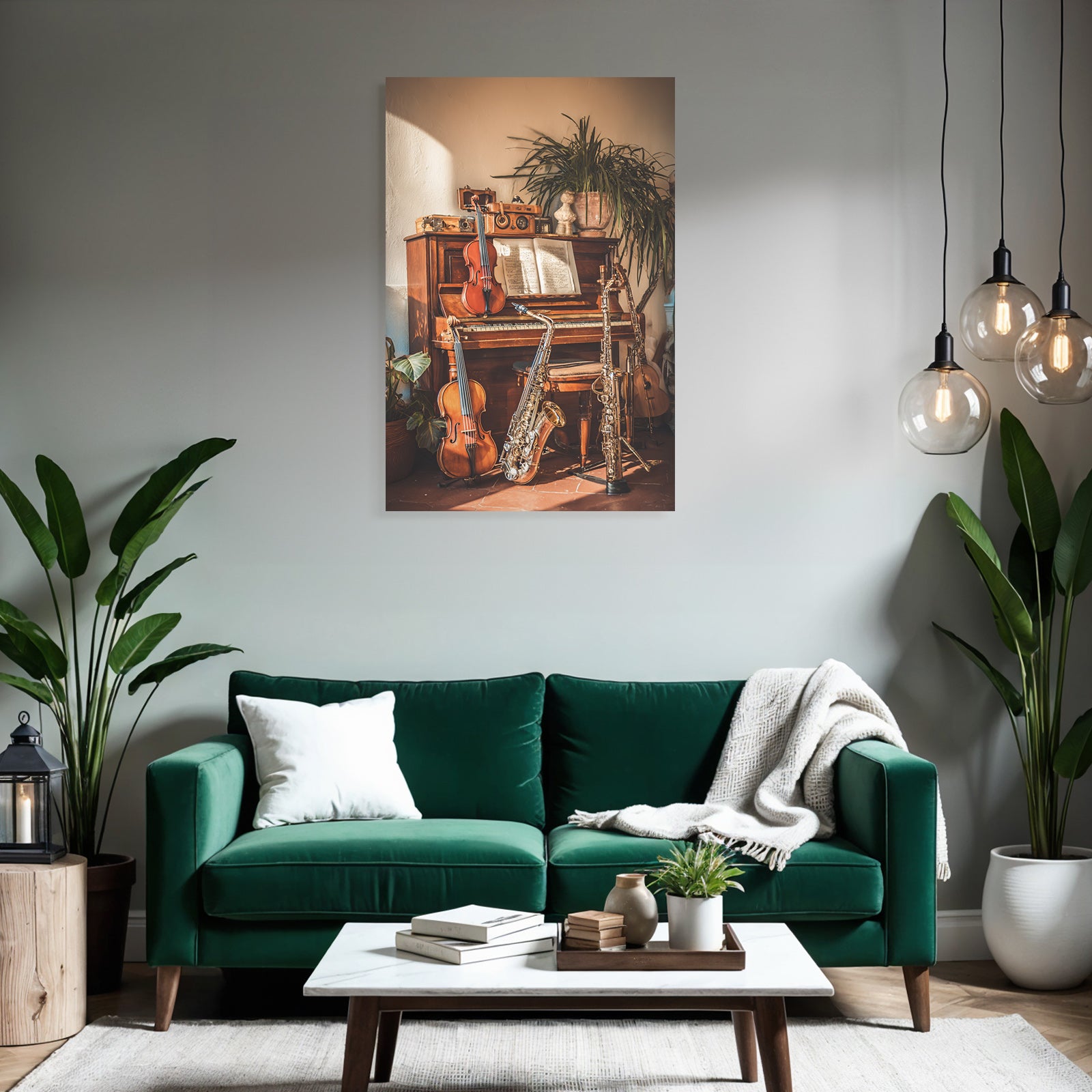 Cozy Innenraum Mit Piano Und Musikinstrumenten