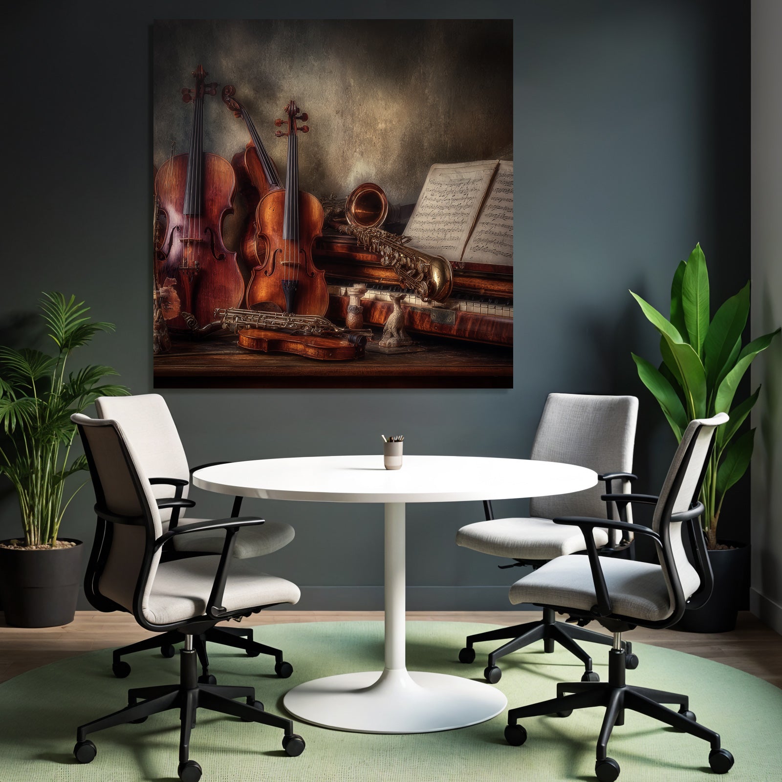Musikalische Instrumente Arrangement Rustikal Kunstvolle Beleuchtung