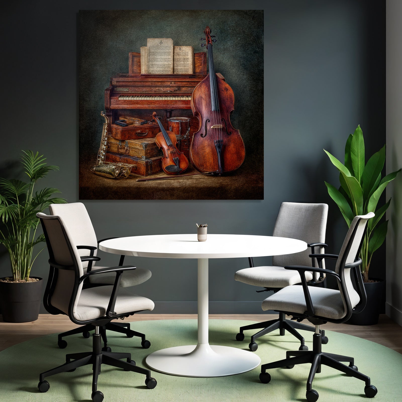 Musikalische Instrumente Arrangiert Piano Cello Klavier Saxophon Trommel