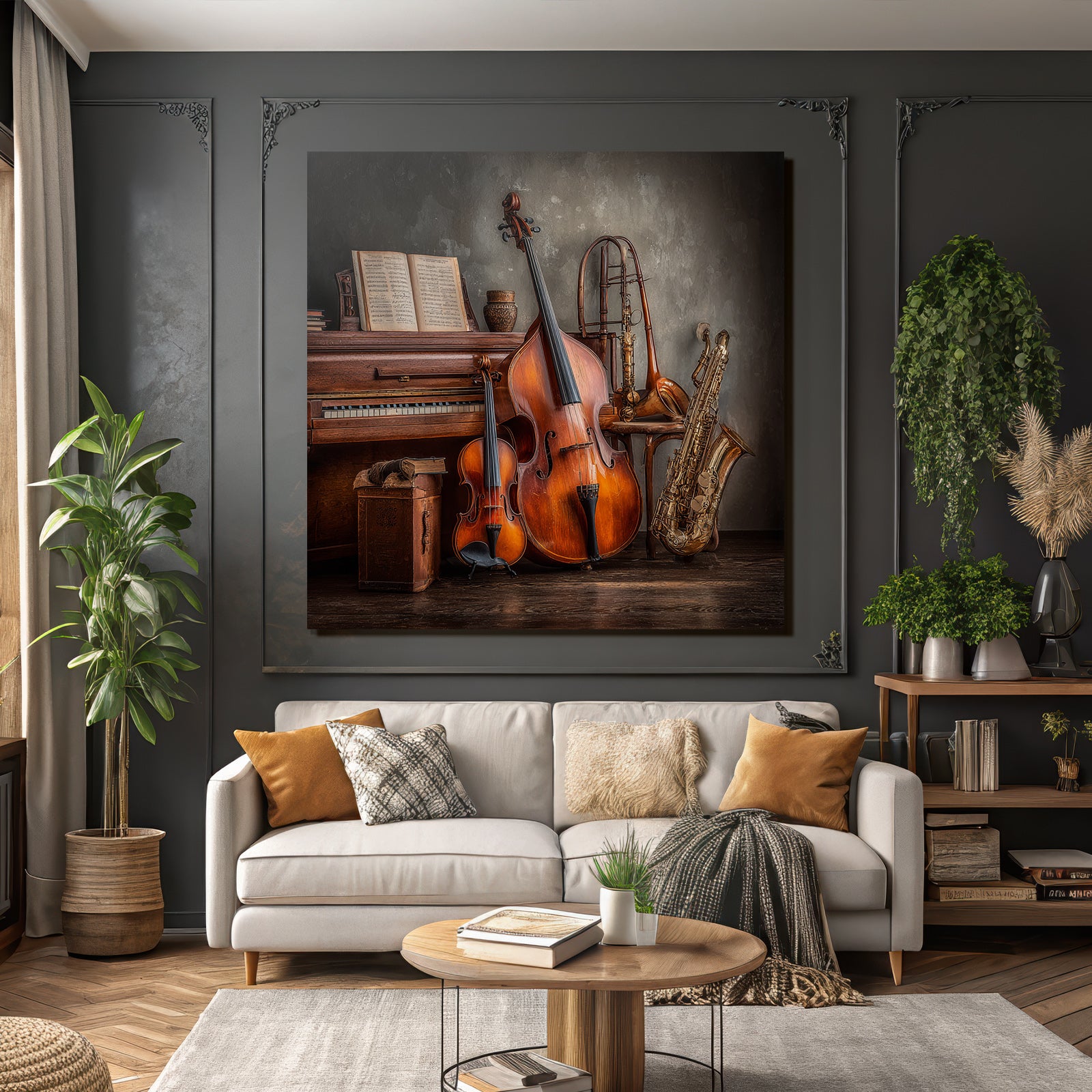 Musikalische Instrumente Im Kunstvollen Setting