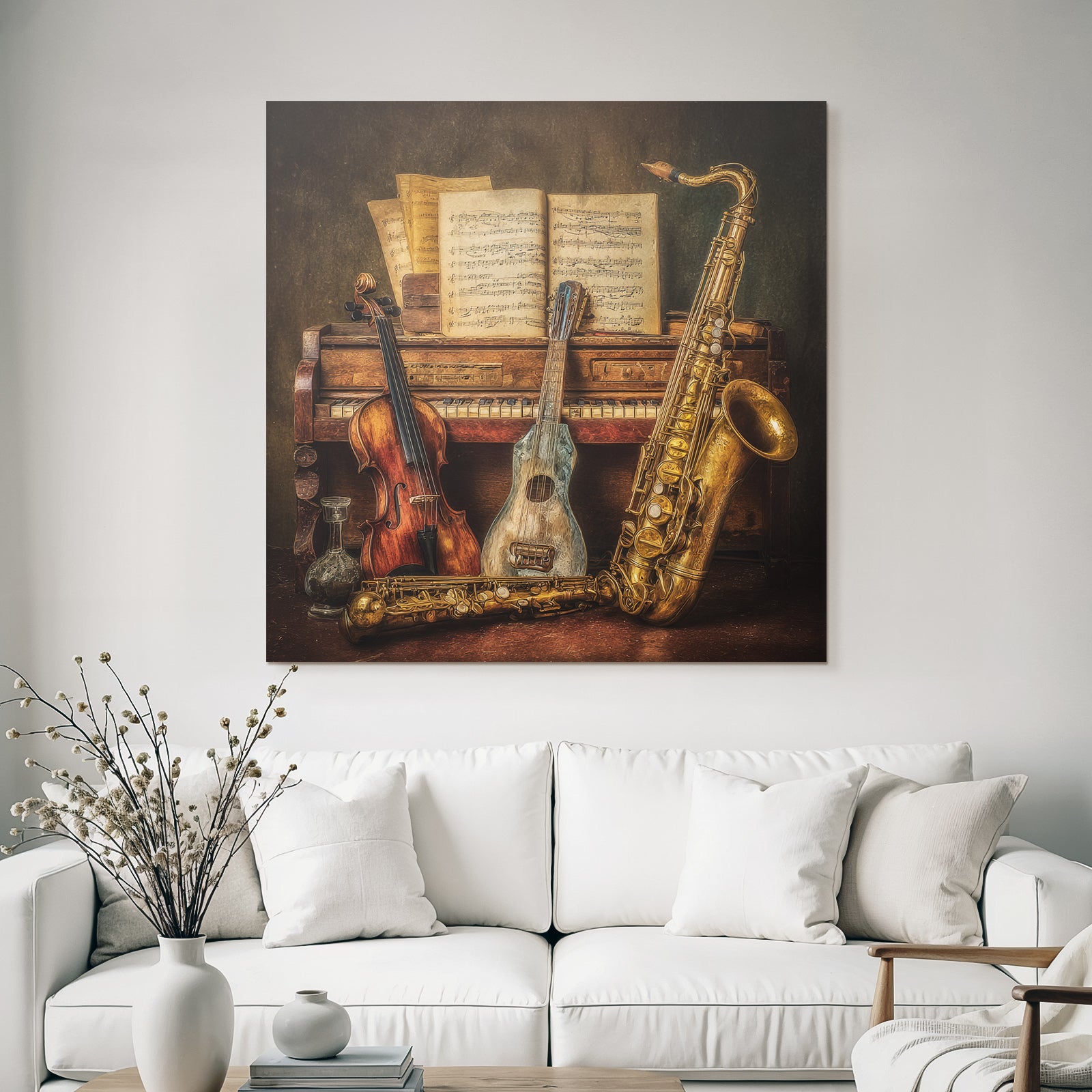 Musikinstrumente Sammlung Nostalgie Feier Der Musik