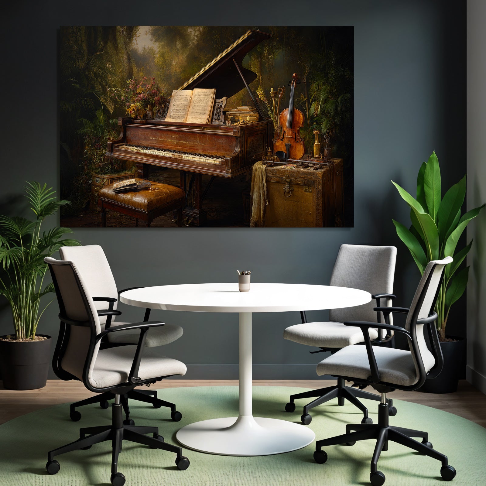 Grand Piano In Tropical Interior Musical Scene