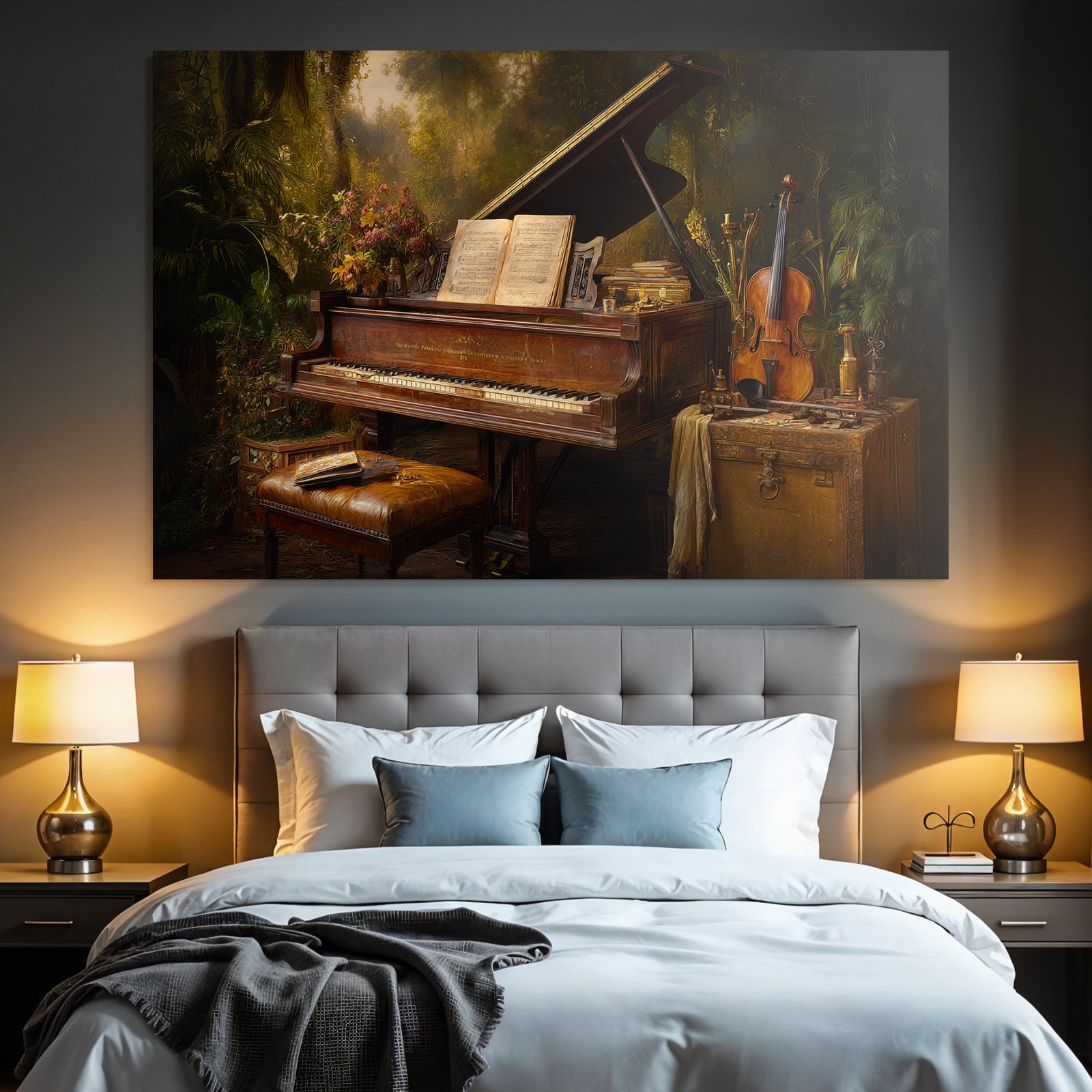 Grand Piano In Tropical Interior Musical Scene