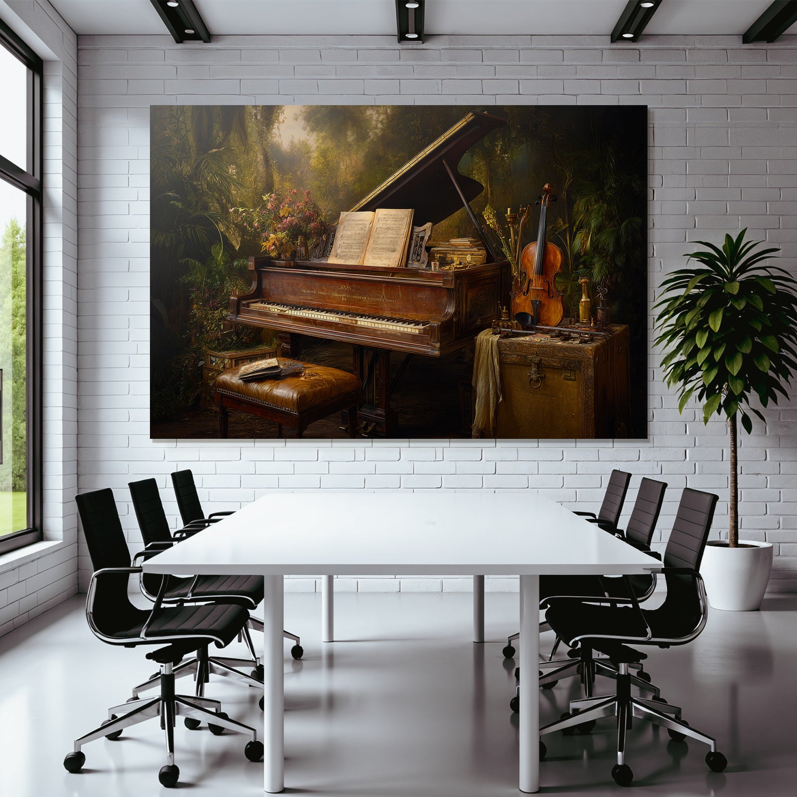 Grand Piano In Tropical Interior Musical Scene