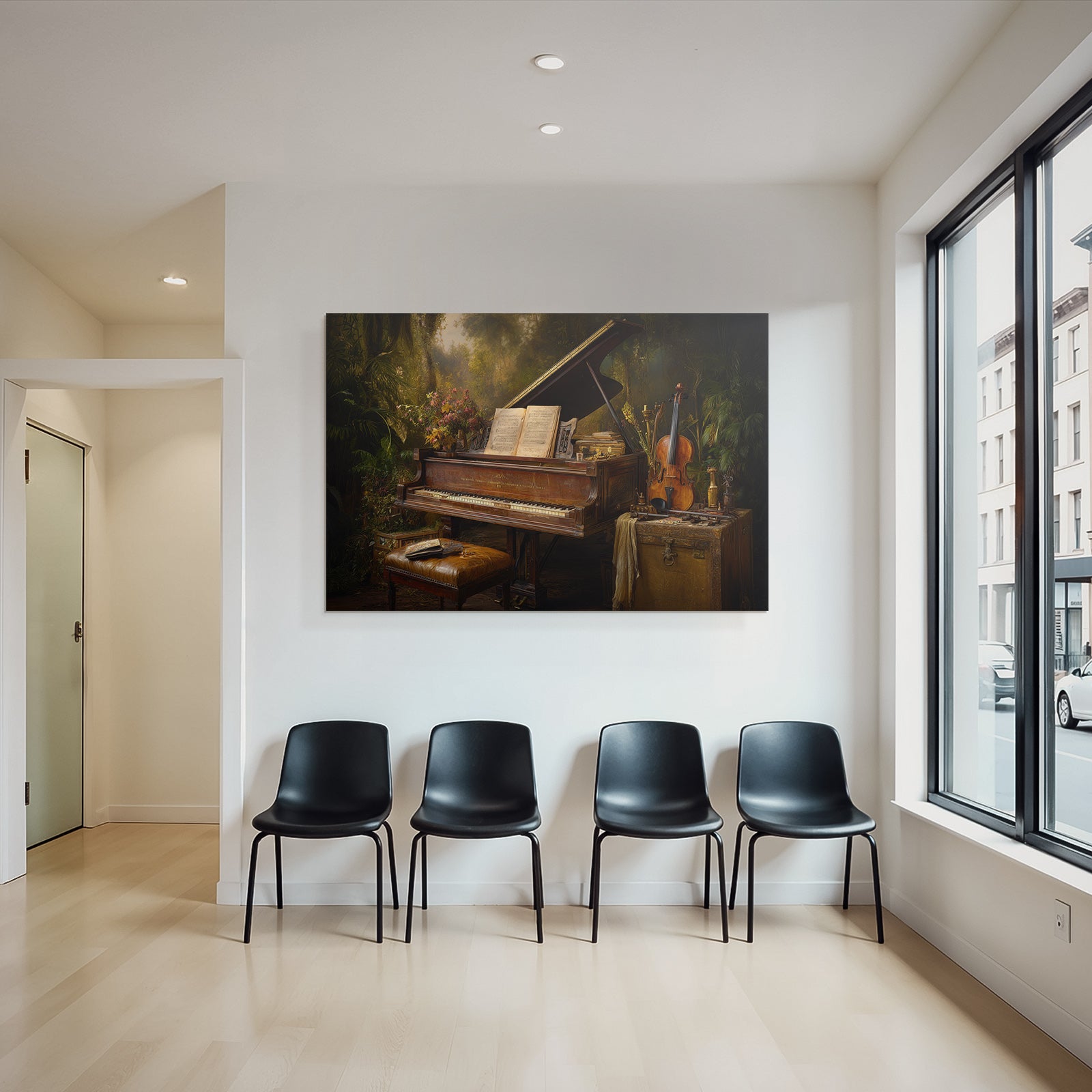 Grand Piano In Tropical Interior Musical Scene