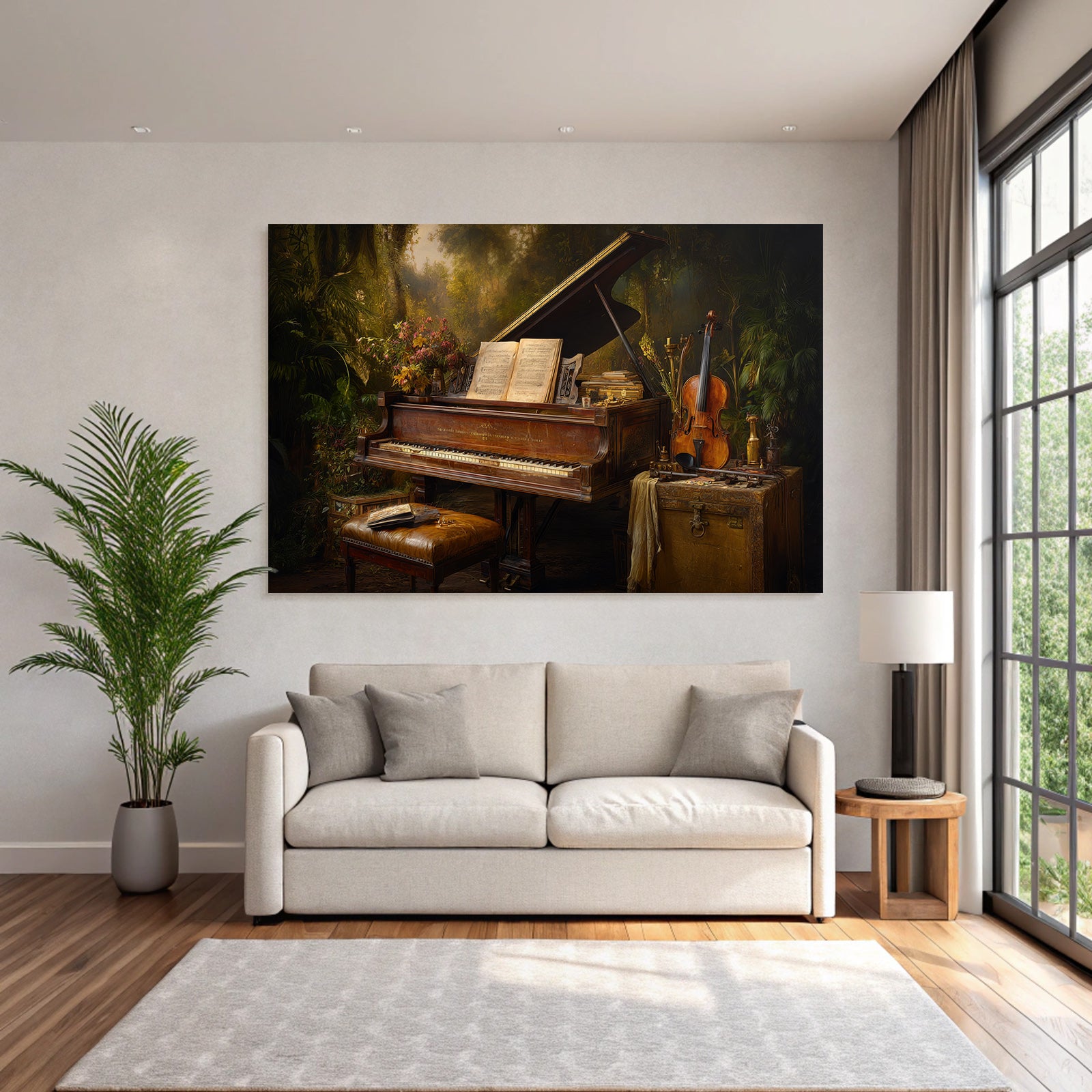 Grand Piano In Tropical Interior Musical Scene