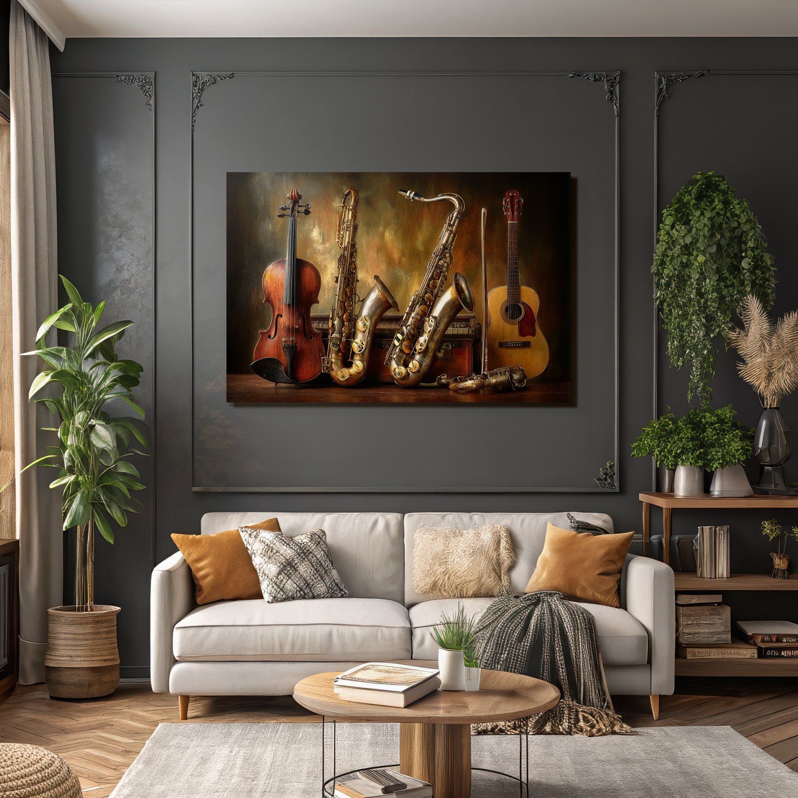 Musikinstrumente Saxophone Geige Gitarre Flote
