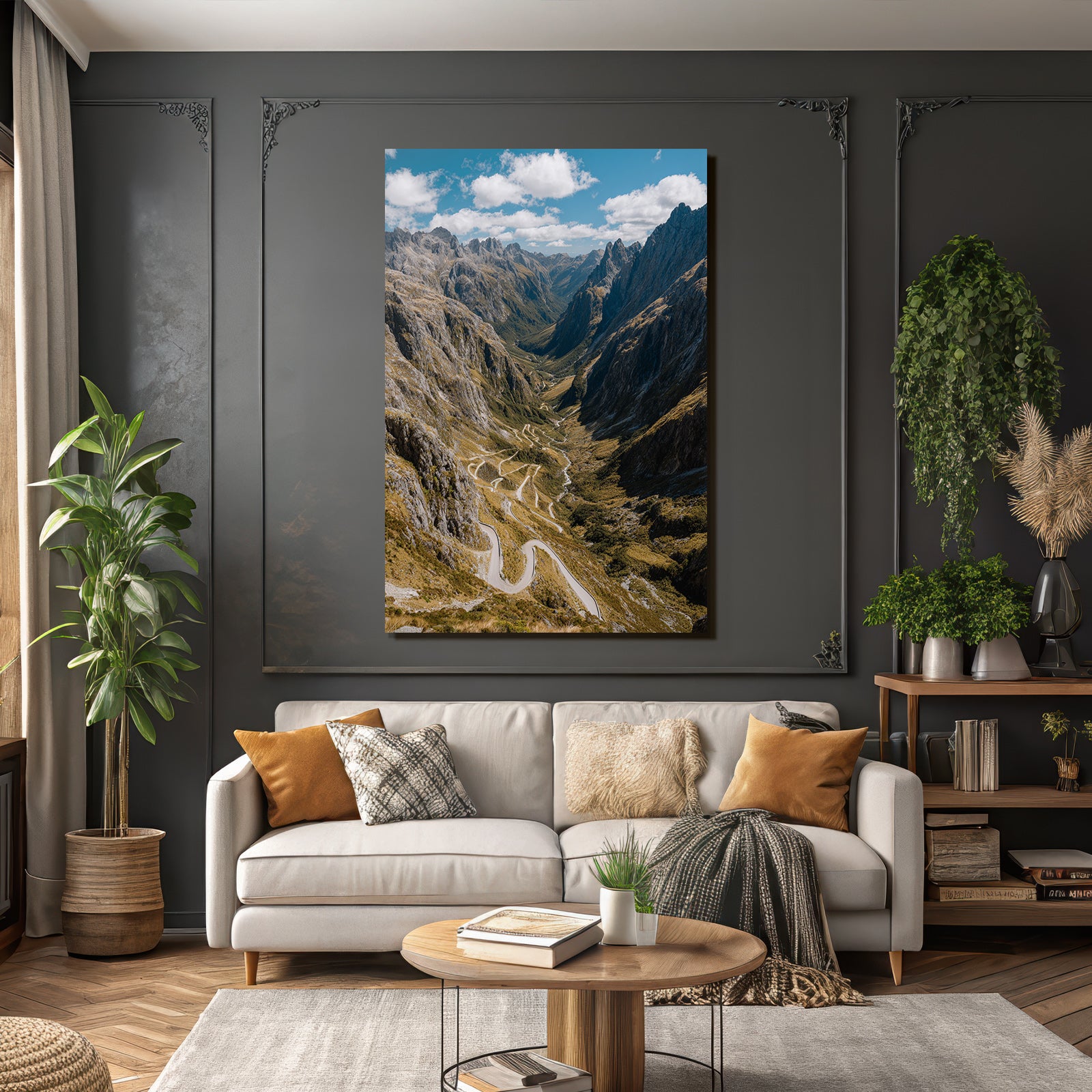 Winding Road Mountainous Landscape Scenic View