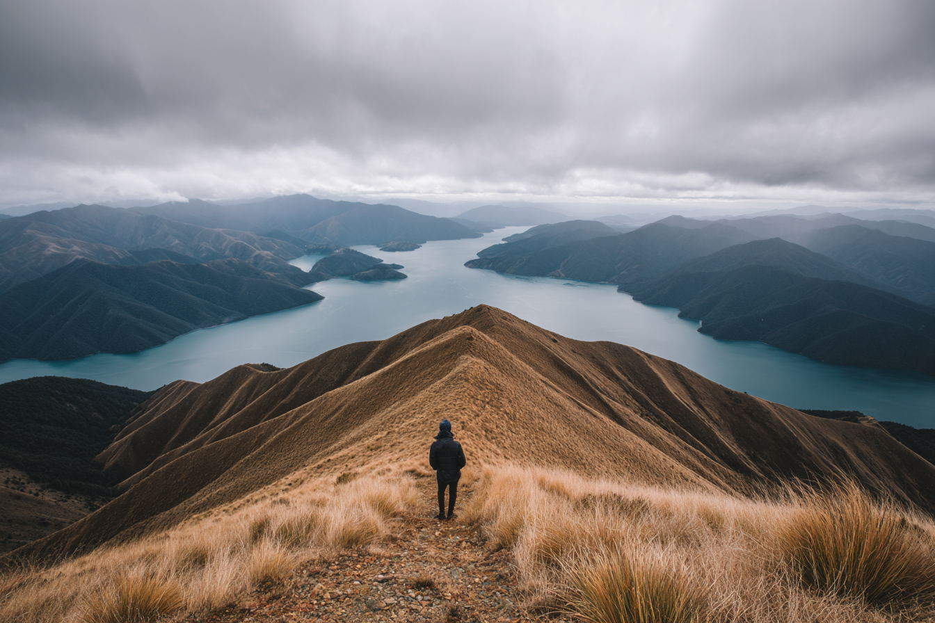 Bergblick Über Den See Umgeben Von Hügeln Und Mountains | Reisen und Outdoor | Themen und Hobbys