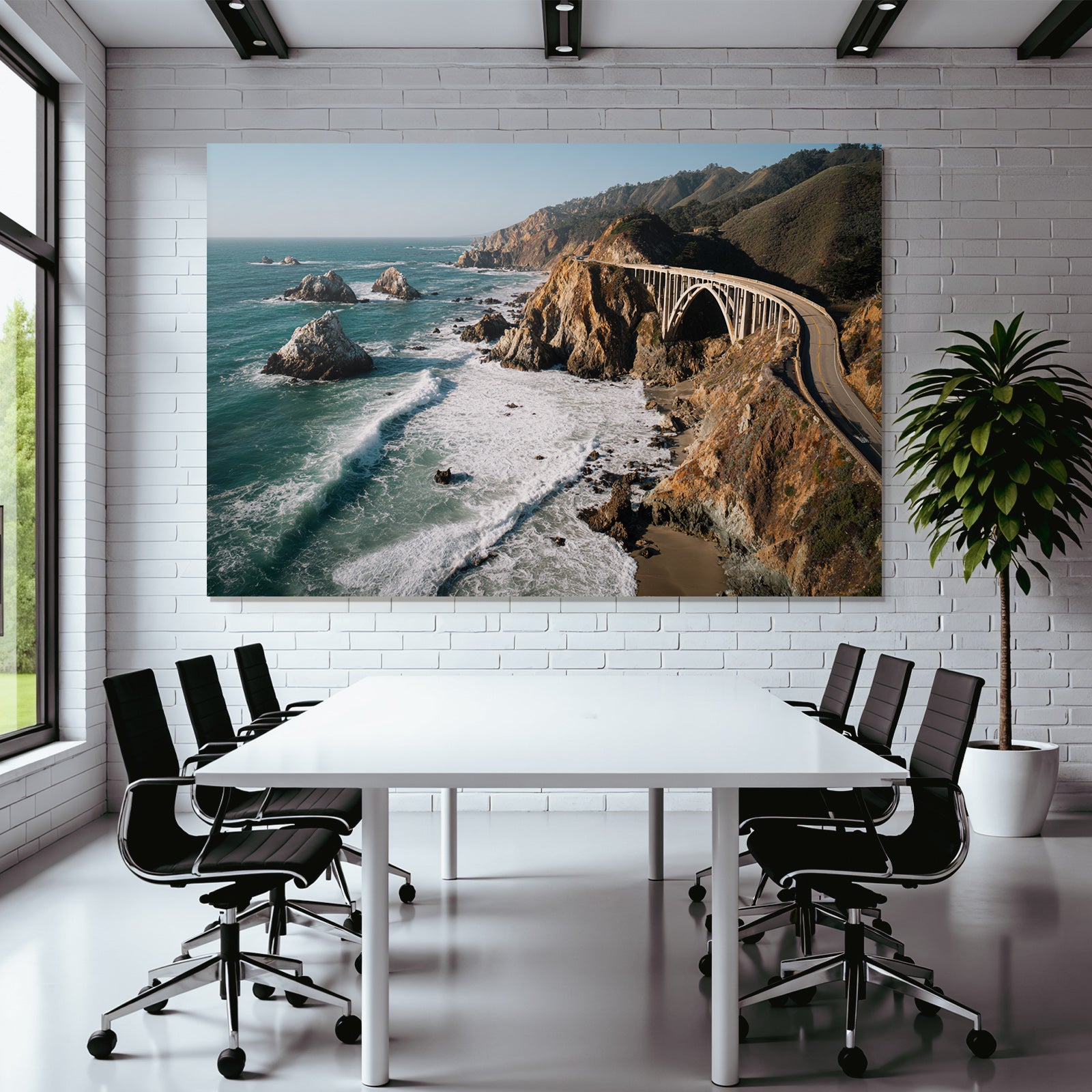 Küstliche Landschaft Mit Brücke Und Felsen Ozean