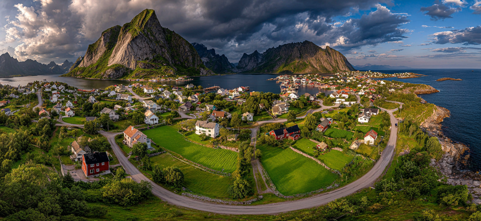 Pitoreske Küstenlandschaft Mit Bergen Und Wasser | Reisen und Outdoor | Themen und Hobbys
