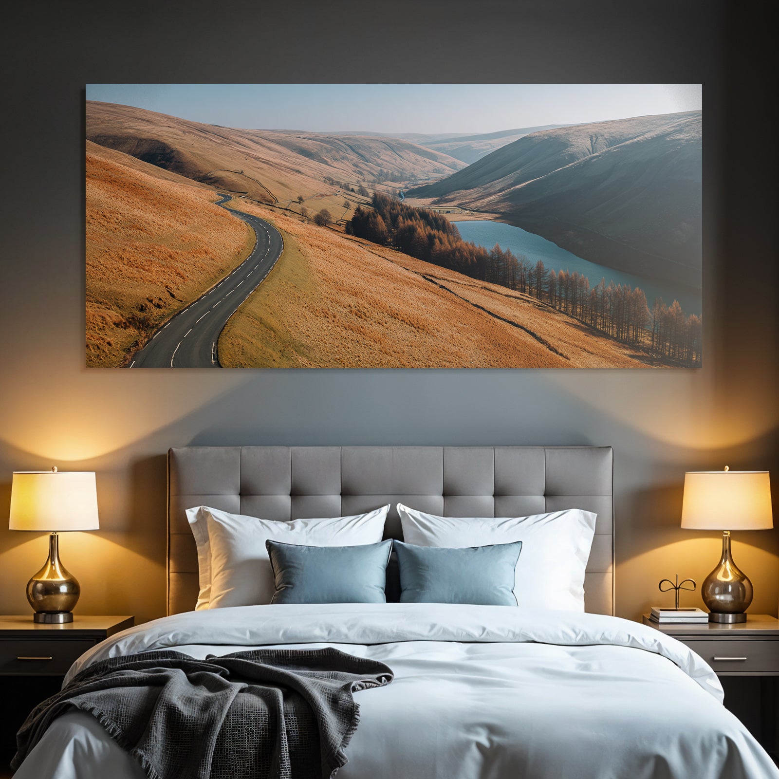 Winding Road Through Hills Scenic Landscape Tranquility