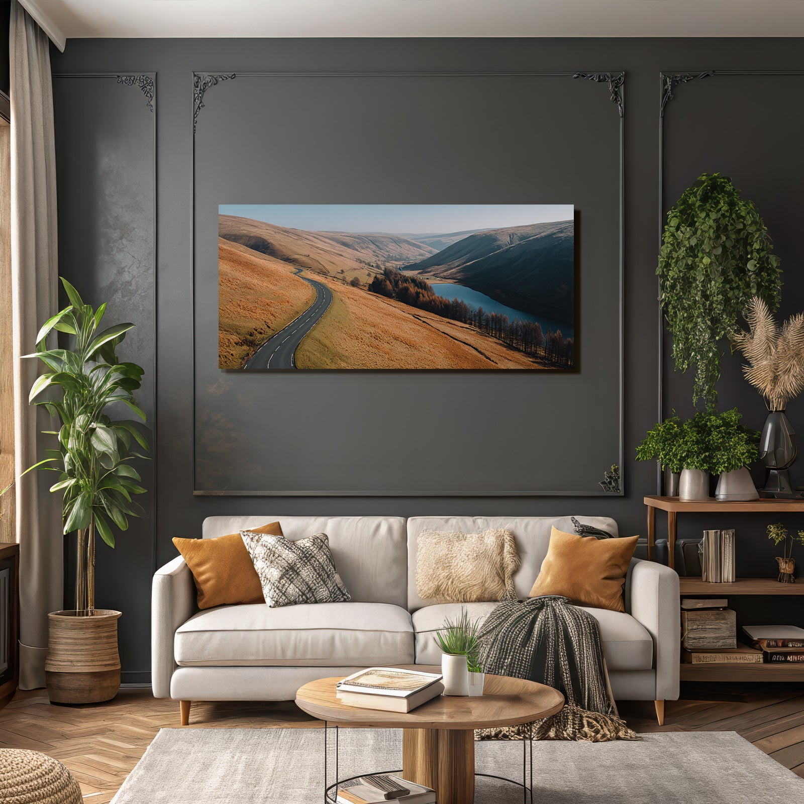 Winding Road Through Hills Scenic Landscape Tranquility