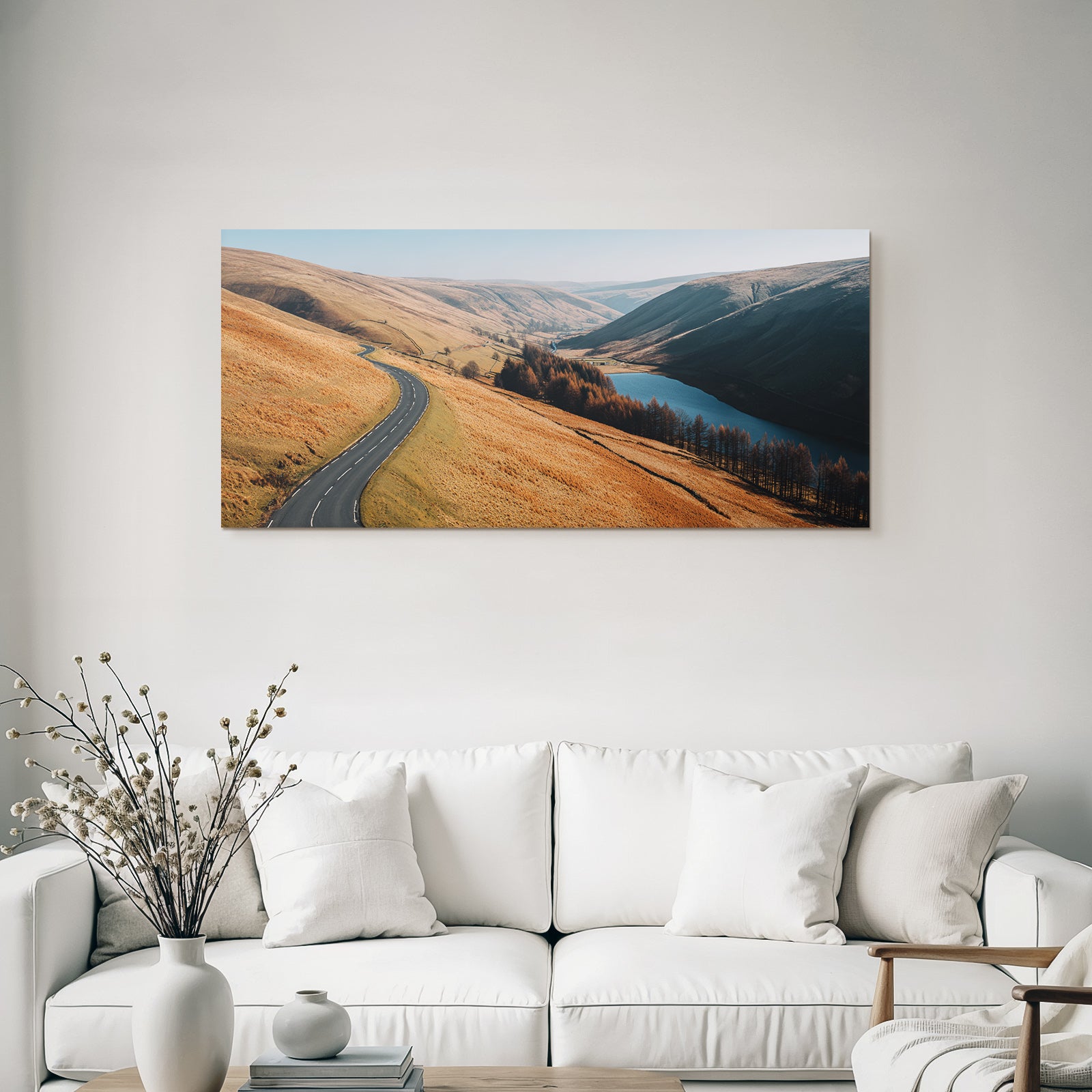 Winding Road Through Hills Scenic Landscape Tranquility