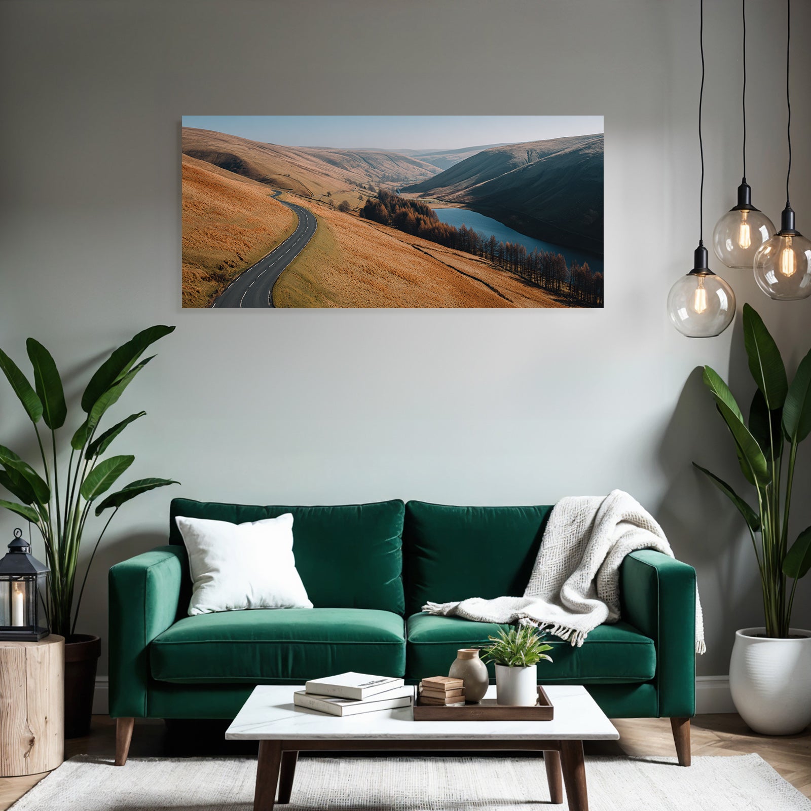 Winding Road Through Hills Scenic Landscape Tranquility