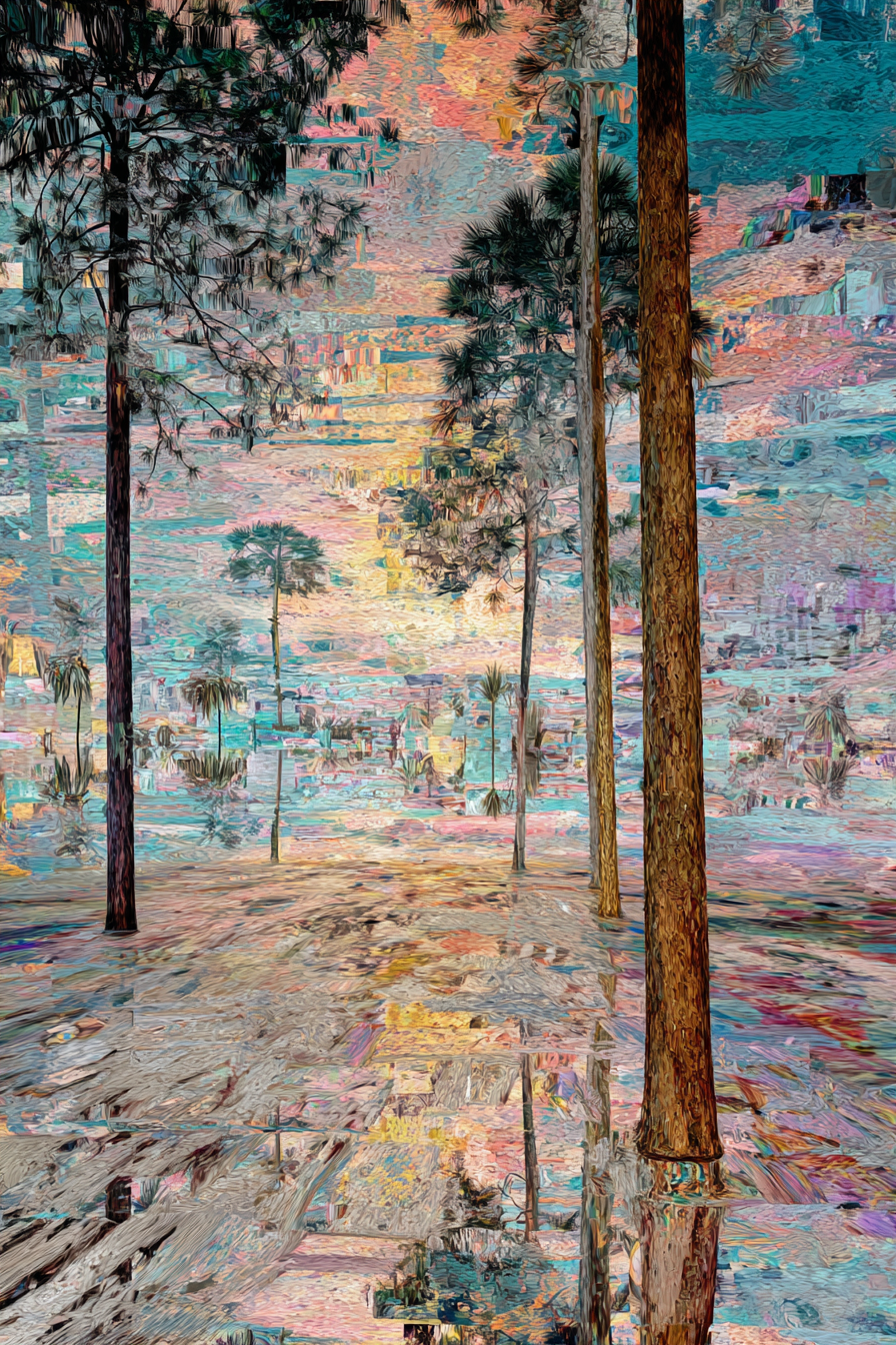 Abstrakte Waldszene Impressionistische Kunst Dreamy Surrrealistisch | Sport und Bewegung | Themen und Hobbys