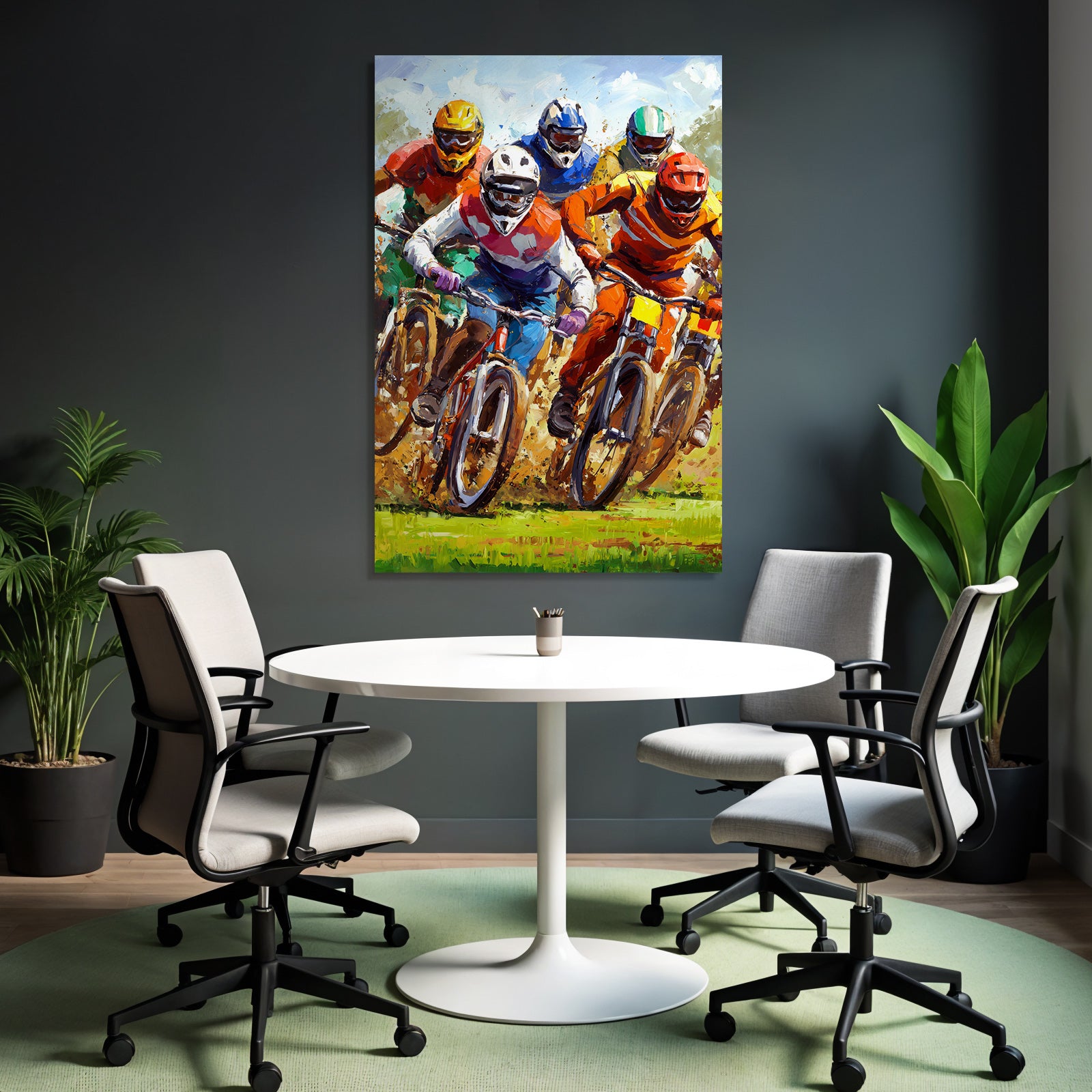 Dirtbike Radsport Rasende Cyclisten Im Bewegung