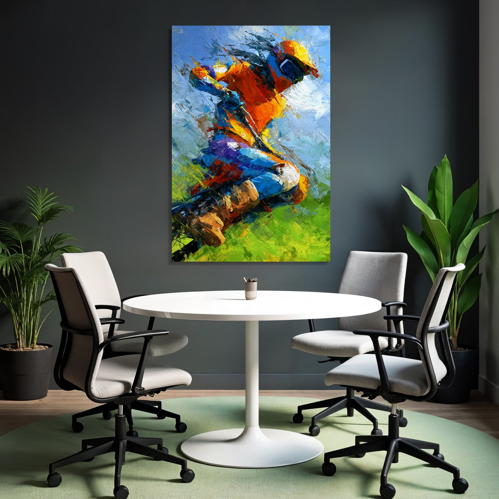 Dynamische Person In Aktion Sport Impressionistisch Kunstwerk