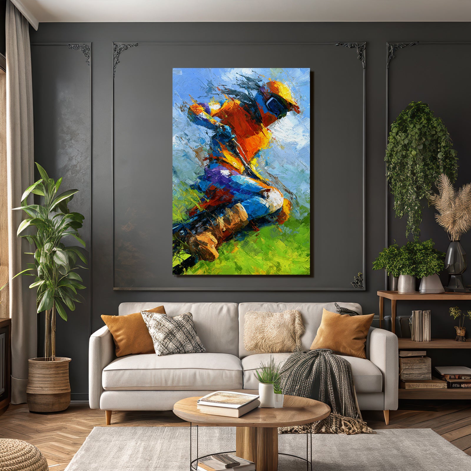 Dynamische Person In Aktion Sport Impressionistisch Kunstwerk