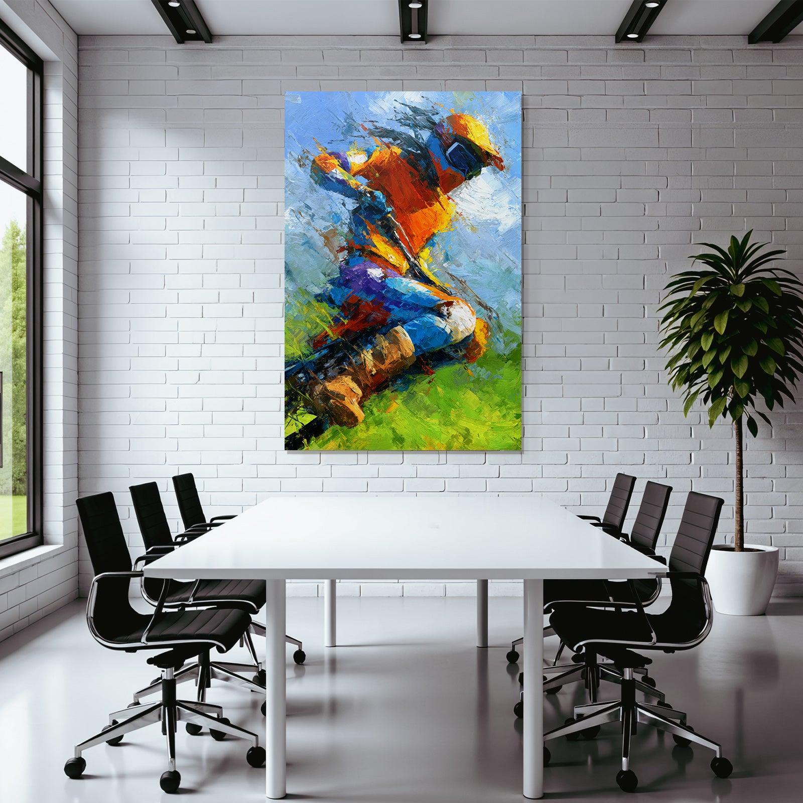 Dynamische Person In Aktion Sport Impressionistisch Kunstwerk