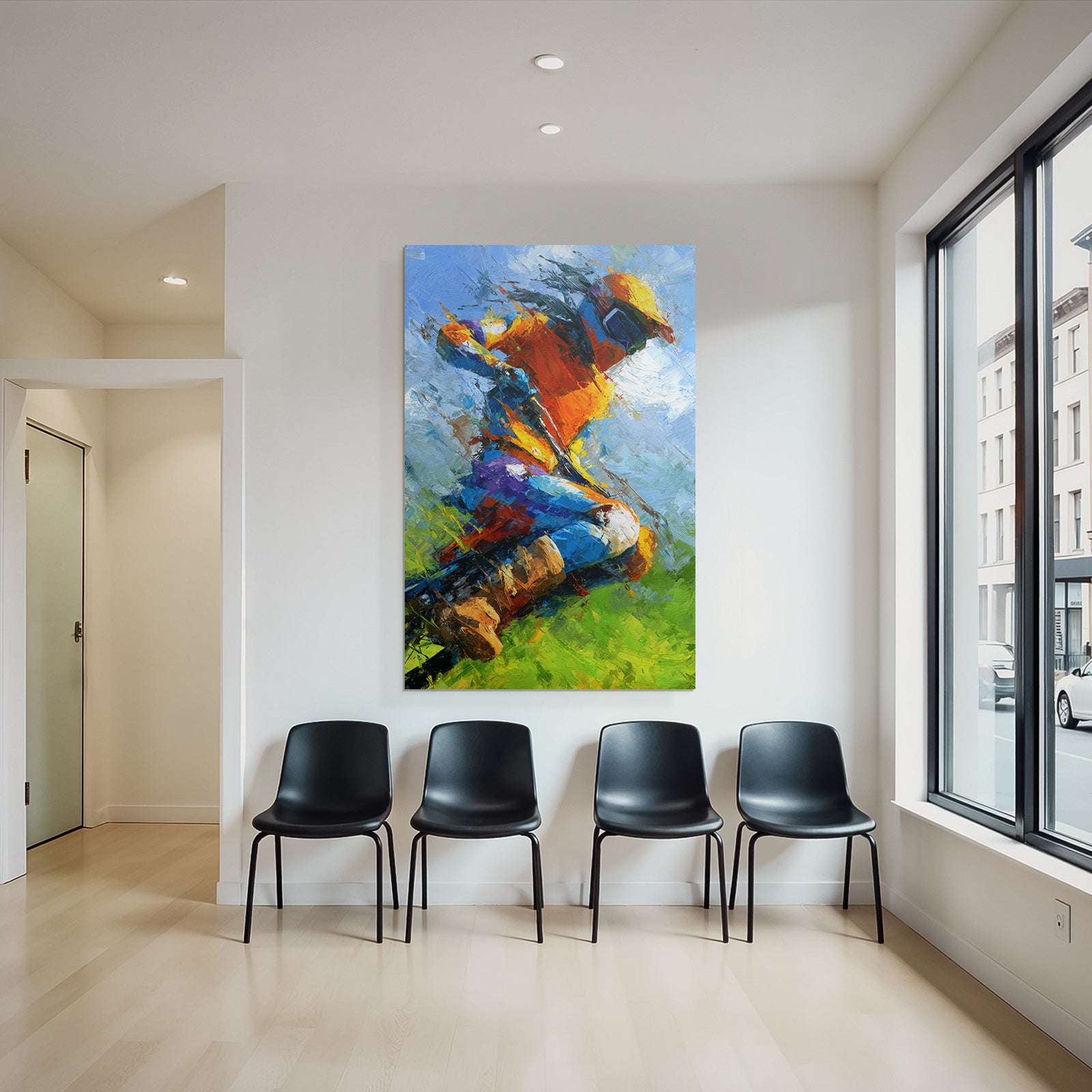 Dynamische Person In Aktion Sport Impressionistisch Kunstwerk