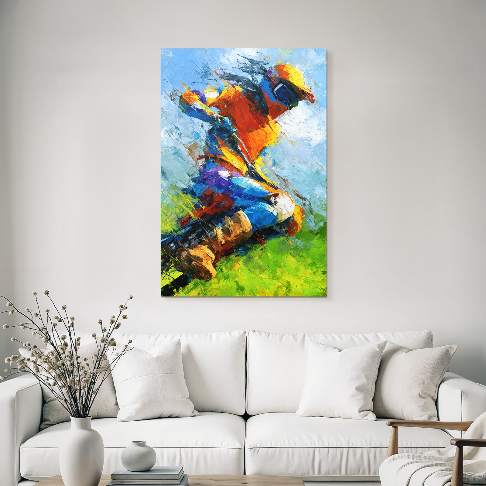 Dynamische Person In Aktion Sport Impressionistisch Kunstwerk