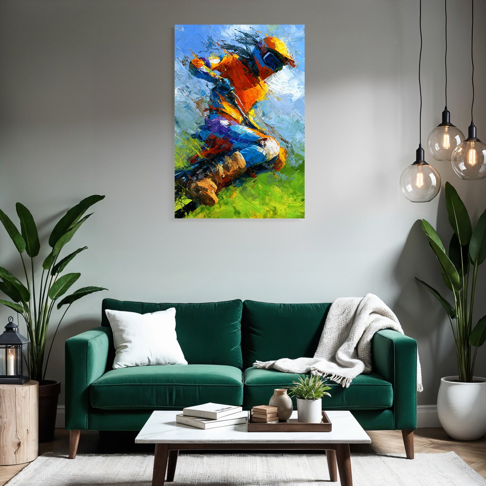Dynamische Person In Aktion Sport Impressionistisch Kunstwerk