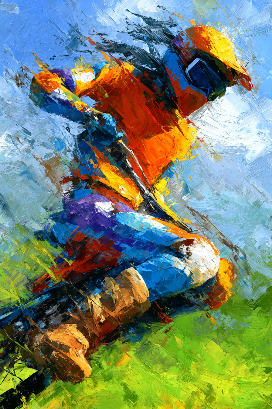 Dynamische Person In Aktion Sport Impressionistisch Kunstwerk | Sport und Bewegung | Themen und Hobbys